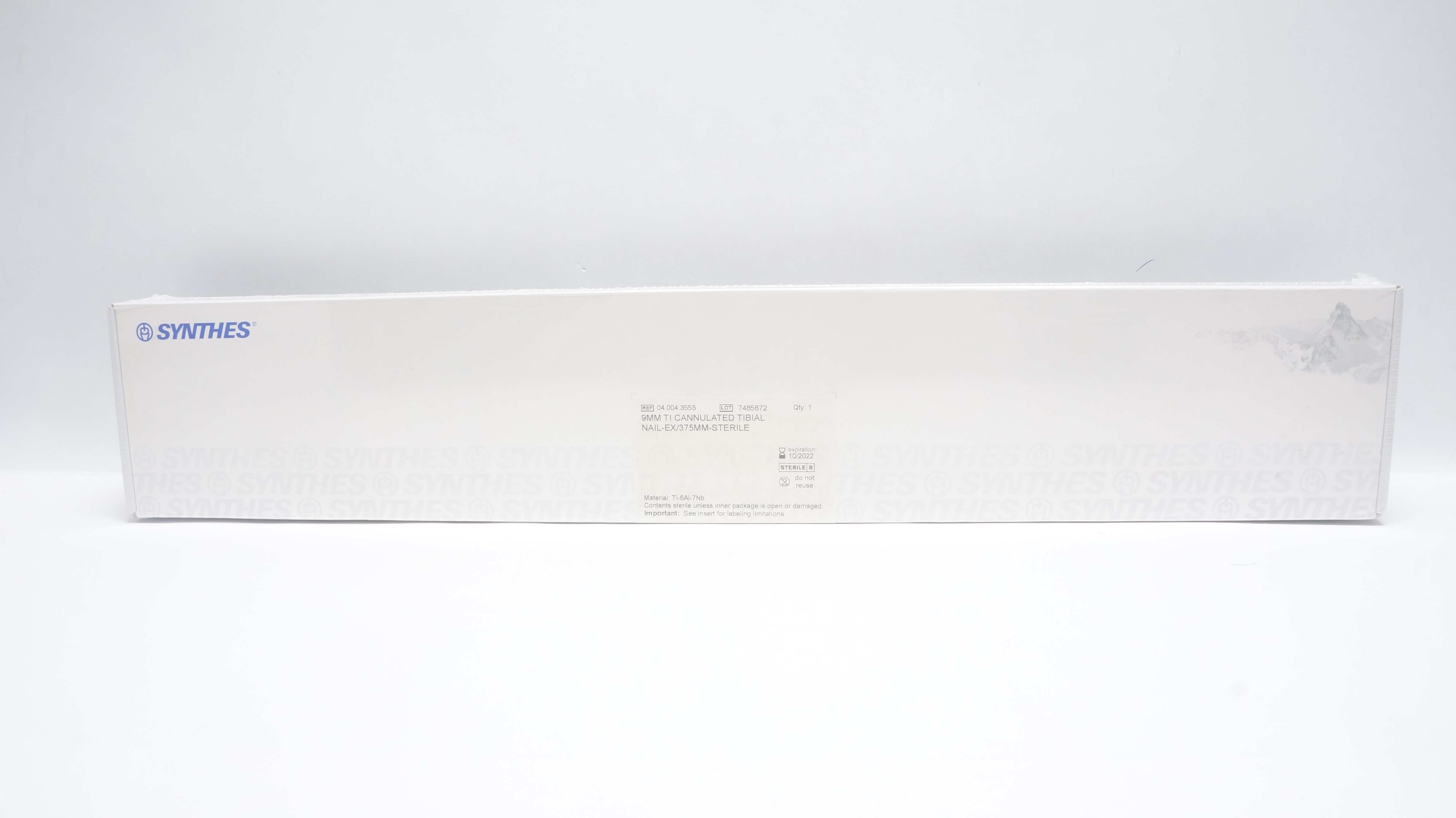 Synthes 04.004.355S 9 mm TI CANNULATED TIBIAL NAIL-EX/375 mm STERILE (x)