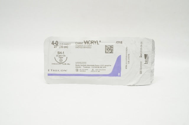 Ethicon J218 4-0 Coated VICRYL Polyglactin 910 Stre SH-1 Taper 22mm 1/2c, 27inch