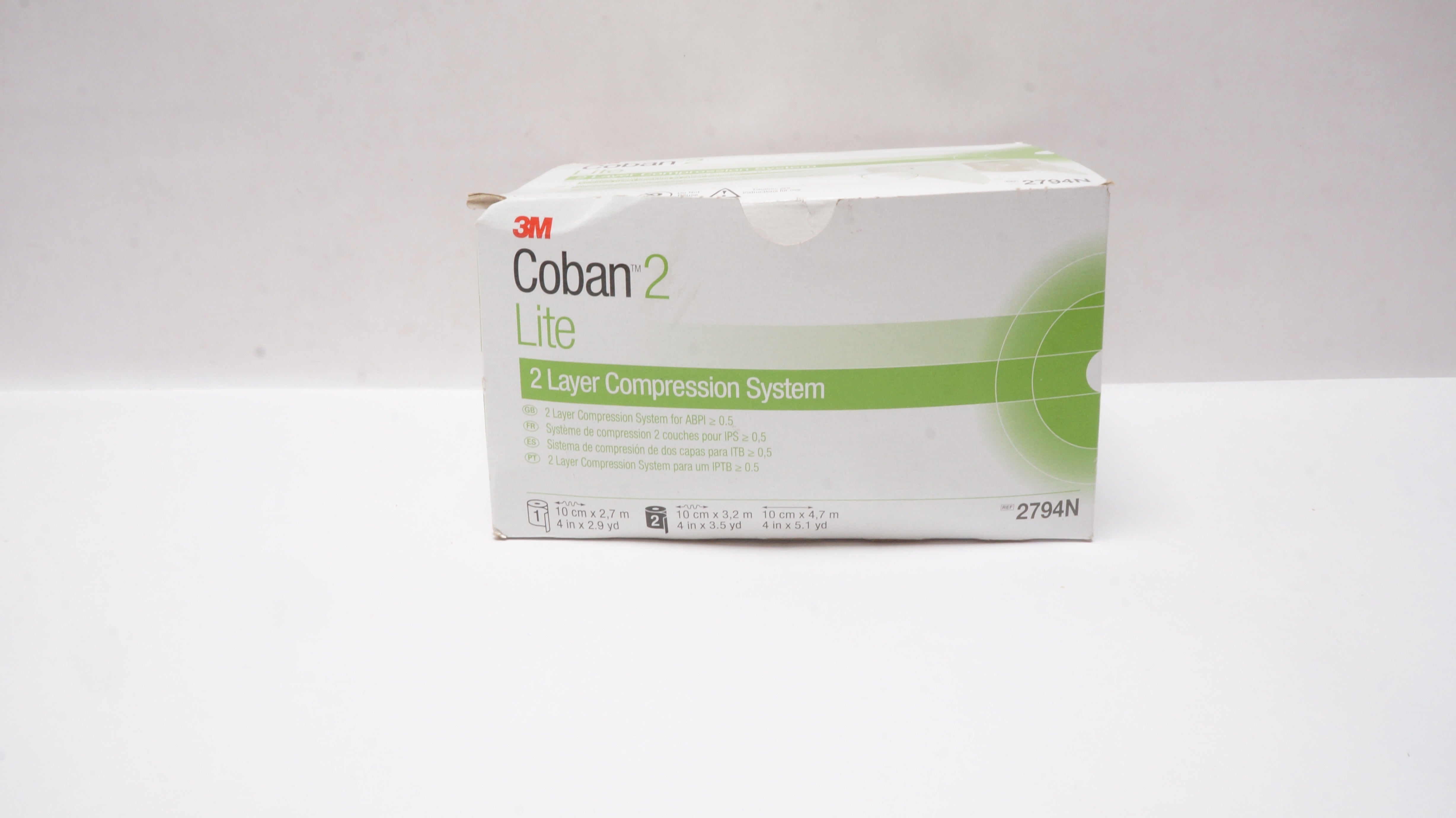 3M 2794N Coban 2 Lite 2 Laver Compression System 4inch x 5.1yd (x) - Box of 2