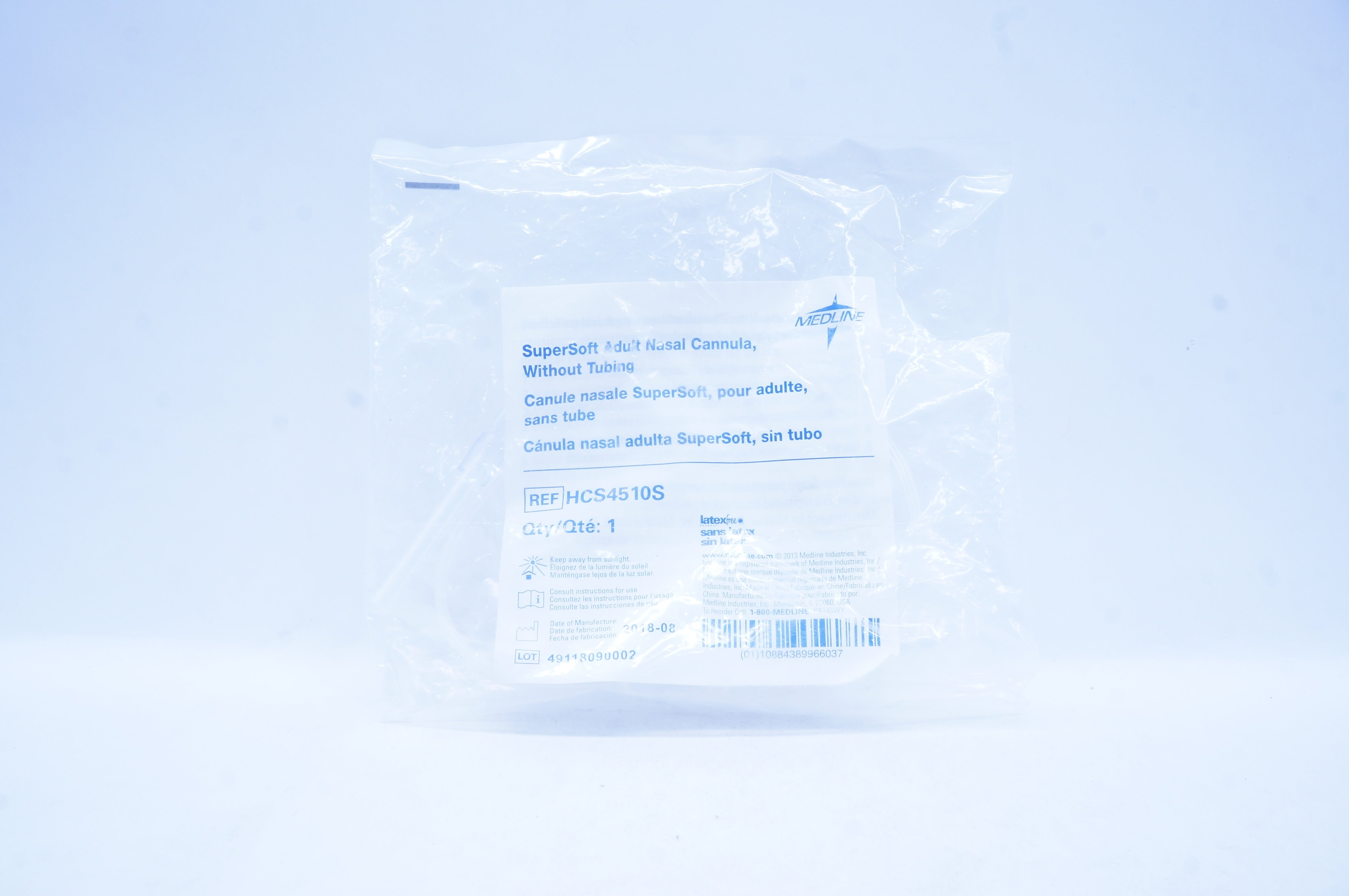 Medline HCS4510S SuperSoft Adult Nasal Cannula Without Tubing (x)
