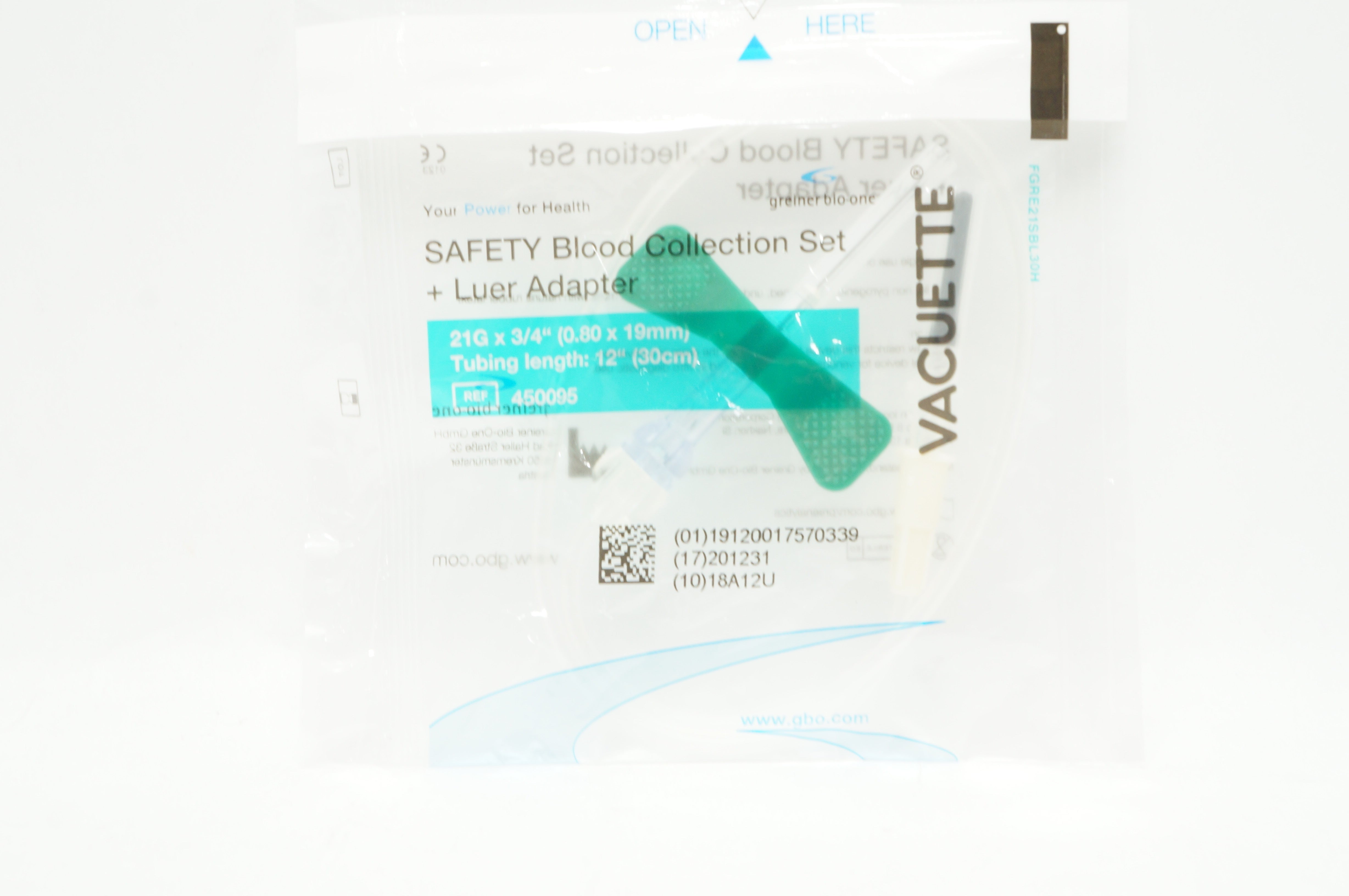 Greiner Bio-One 450095 VACUETTE SAFETY Blood Collection Set 21G x 3/4inch (x)