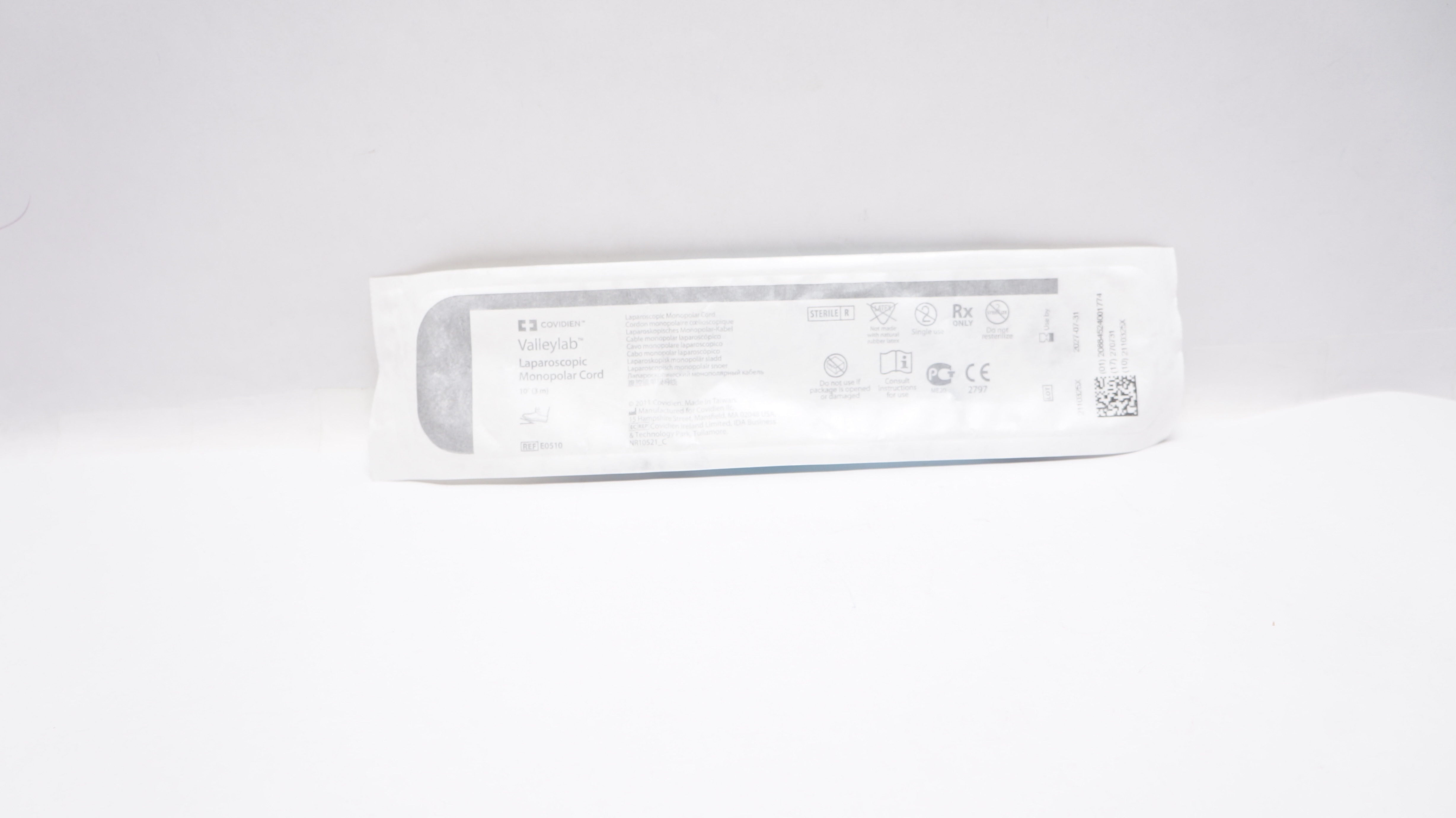 Covidien E0510 Valleylab Laparoscopic Monopolar Cord 10F