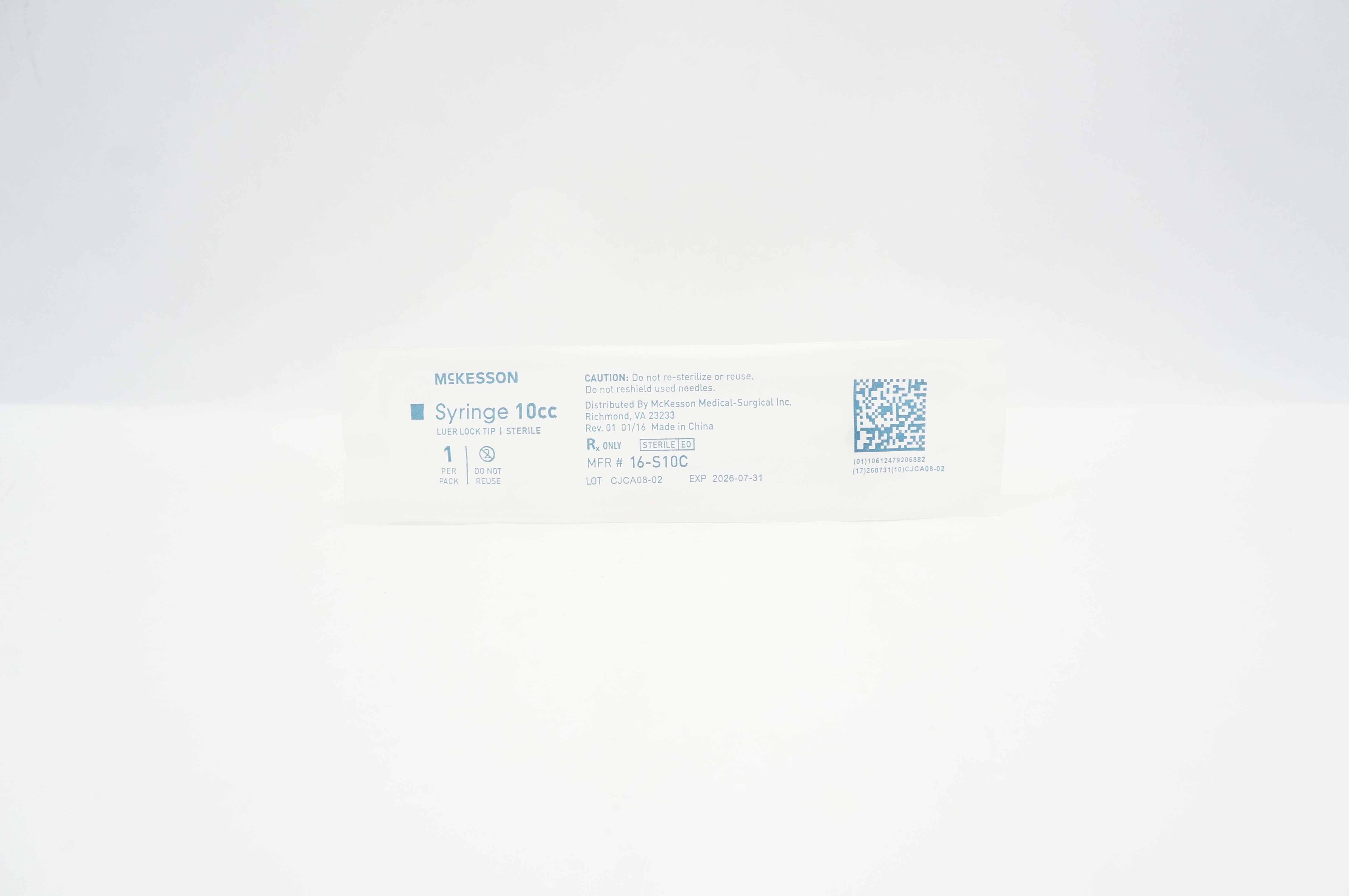 McKesson 16-S10C Syringe 10cc Luer Lock Tip
