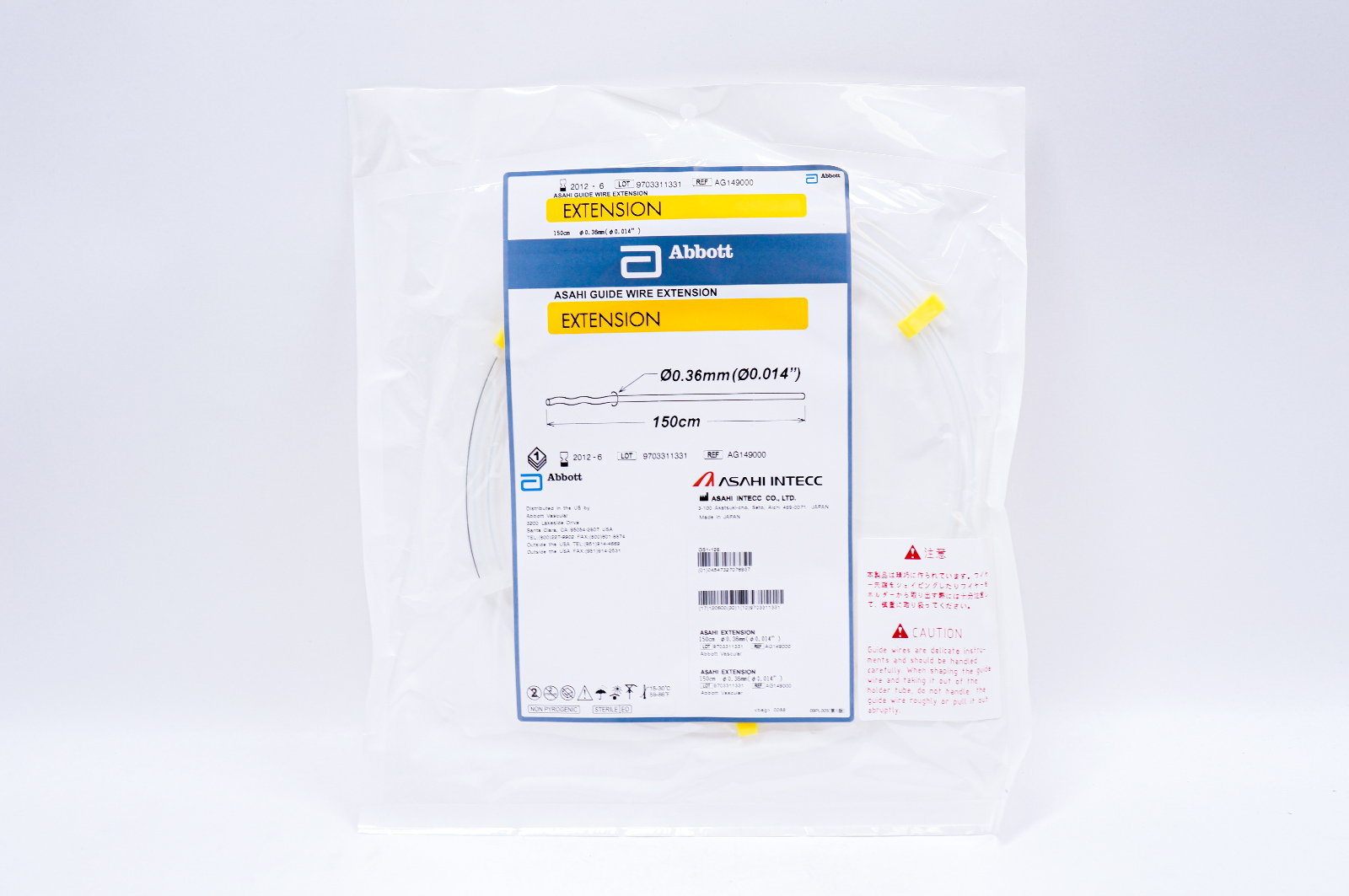 Abbott AG149000 ASAHI Guide Wire EXTENSION 0.014inch x 150cm (x)