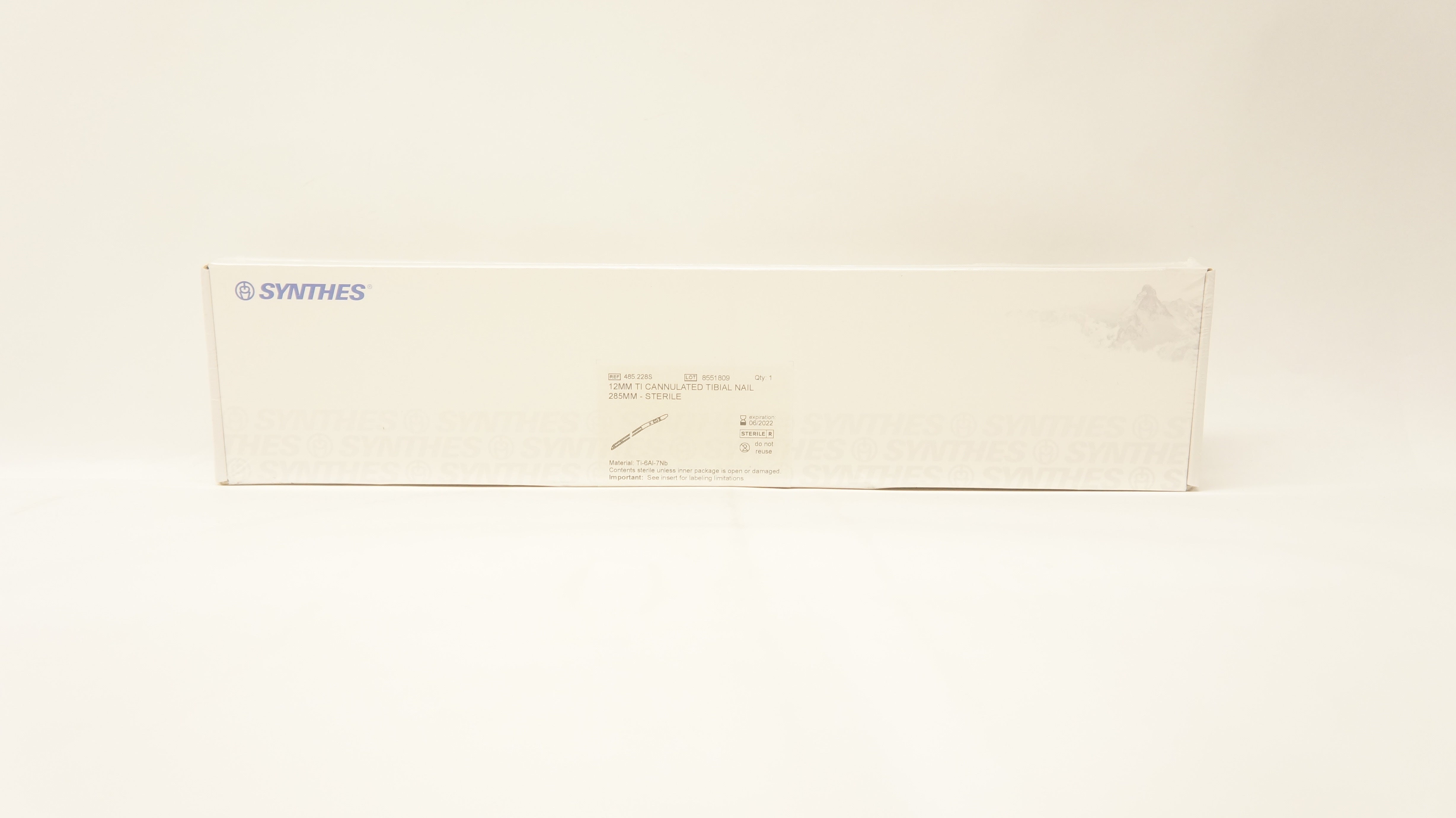 Synthes 485.228S 12mm Ti Cannulated Tibial Nail 285mm