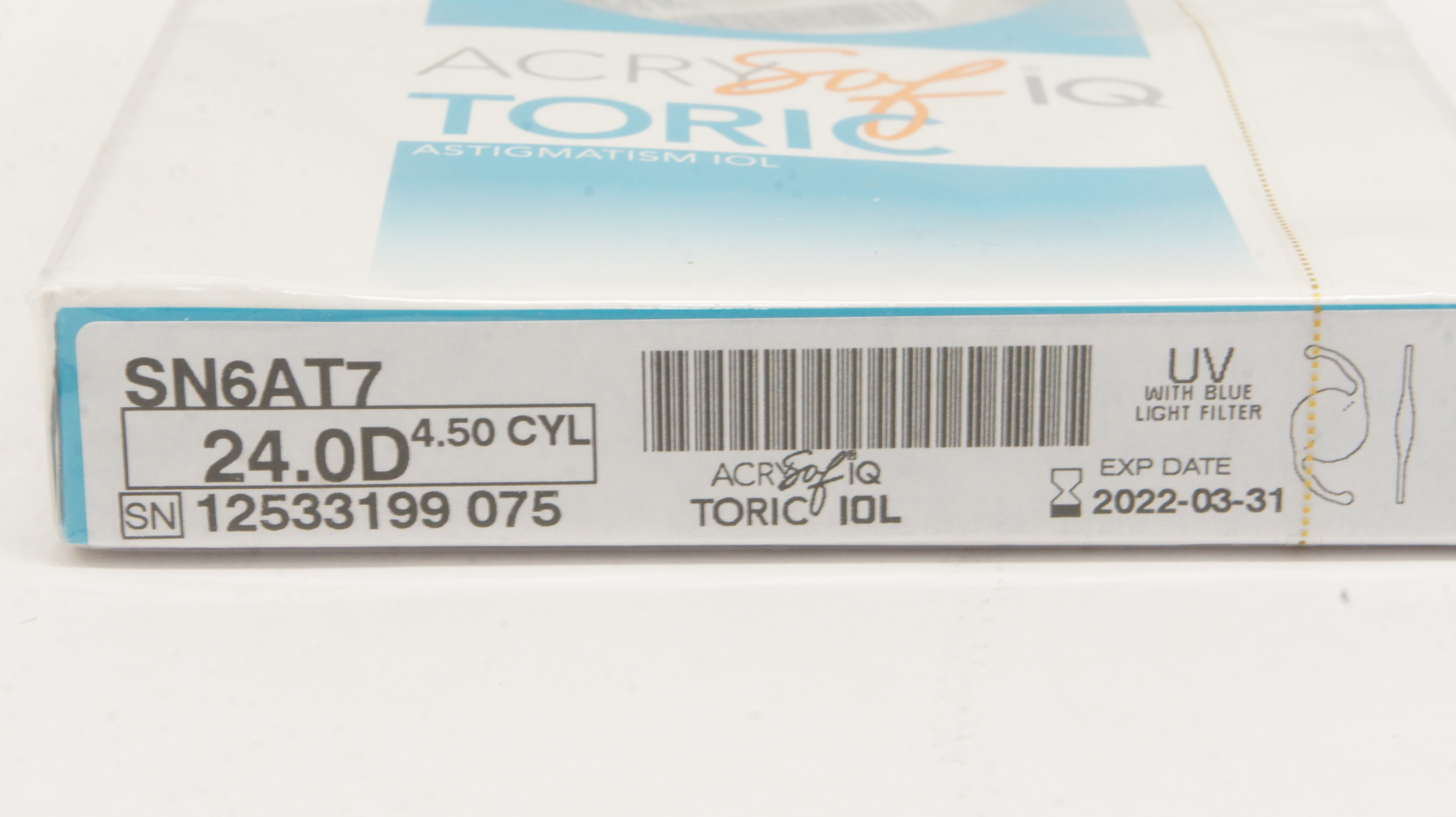 @aill0117ページ Alcon SN6AT7 AcrySof IQ Toric Astigmatism IOL 24.0D 4.50D CYL (x)