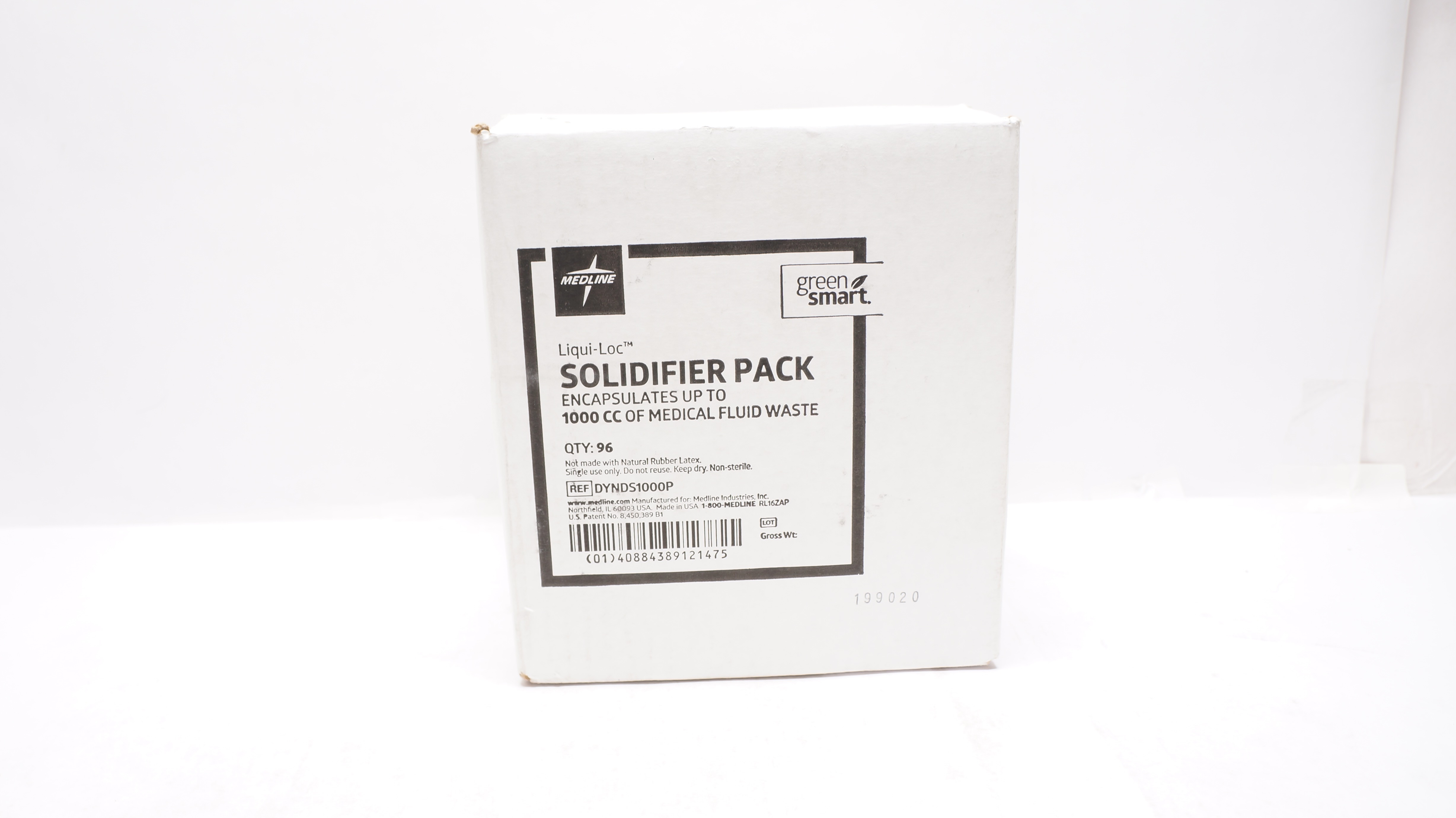 Medline DYNDS1000P Liqui-Loc Solidifier Pack - Case of 96