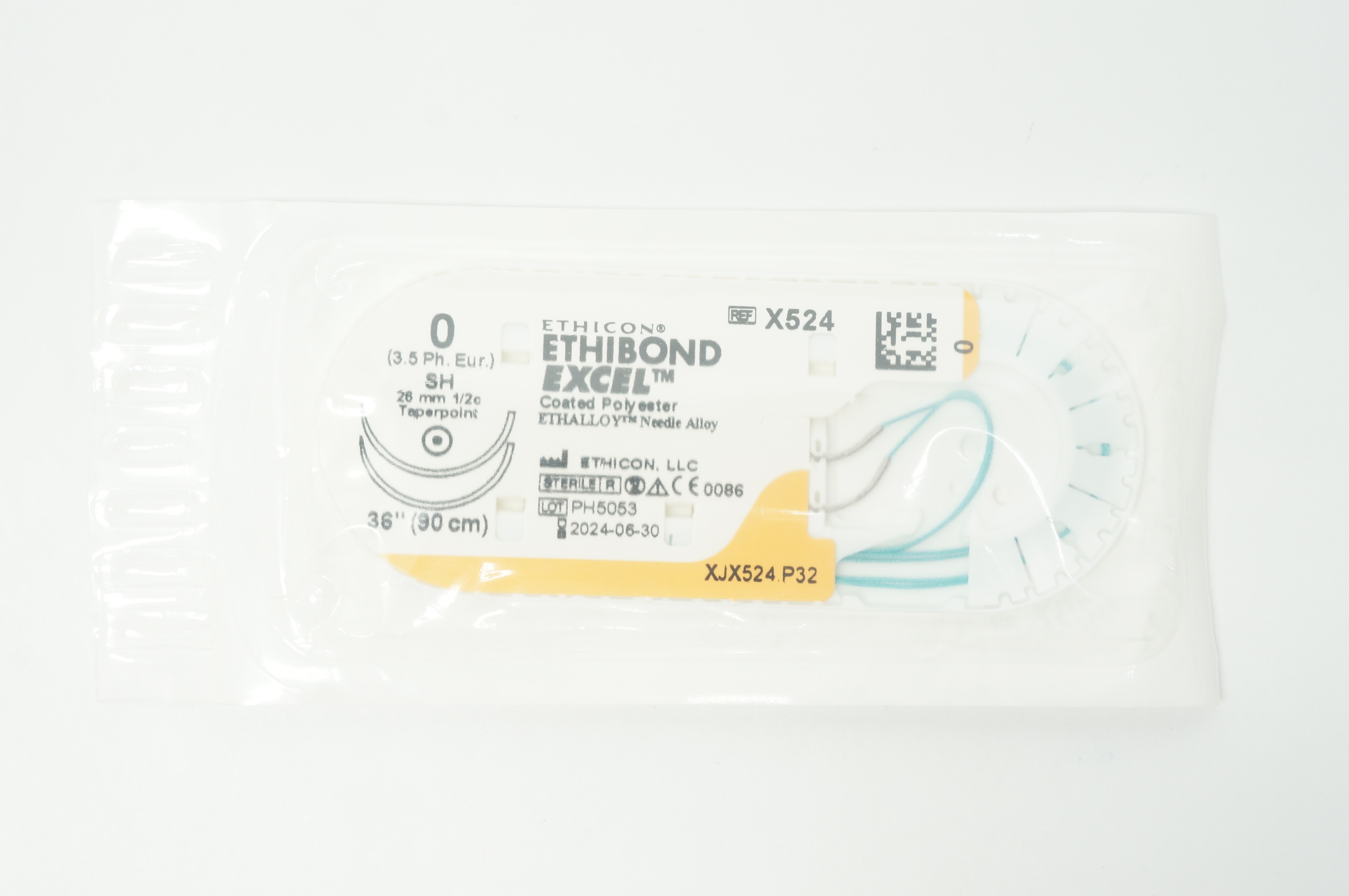 Ethicon X524 0 ETHIBOND EXCEL, SH, 26mm 1/2c Taper, 36inch