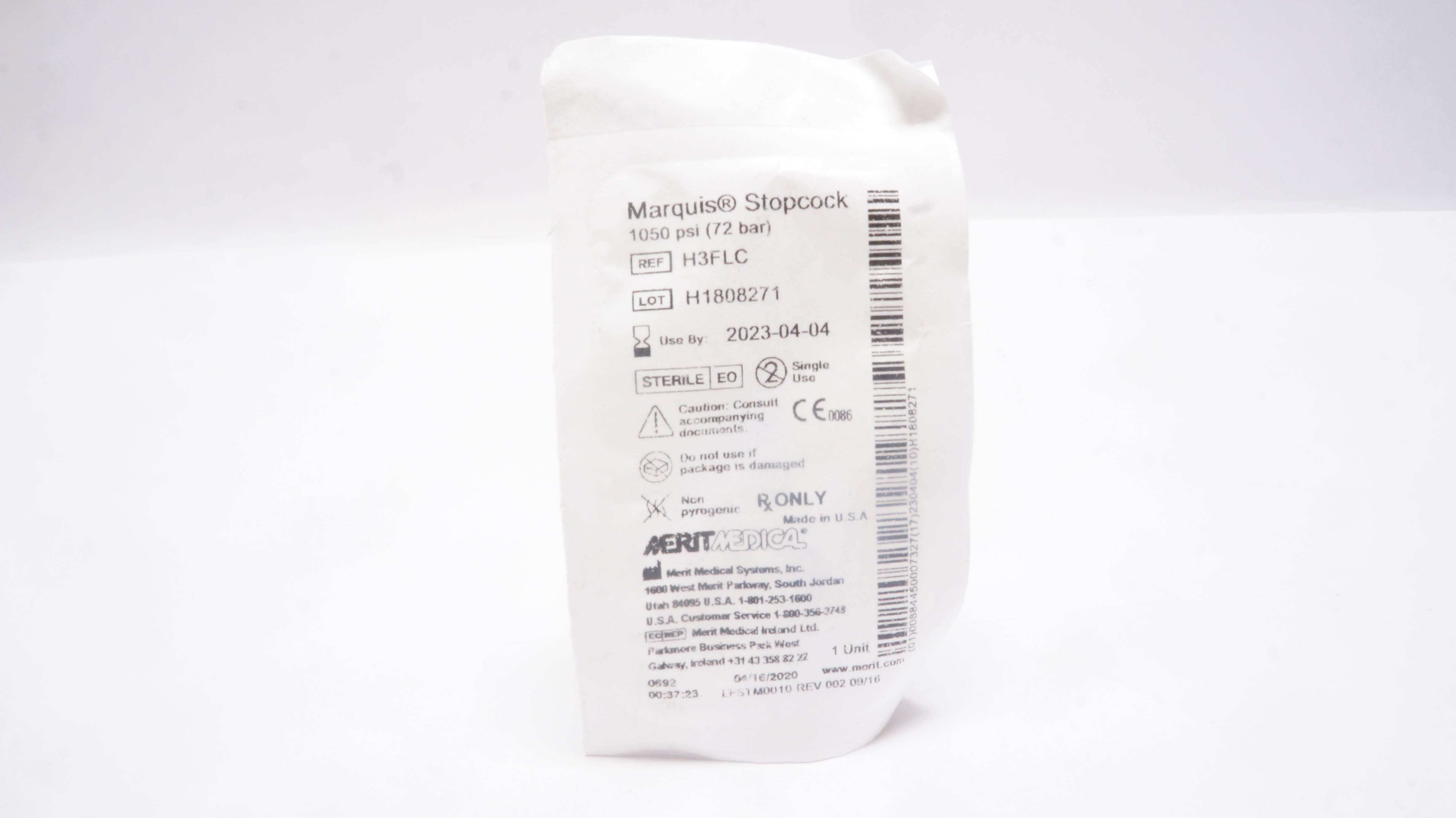 Merit Medical H3FLC Marquis Stopcock 1050psi (x)