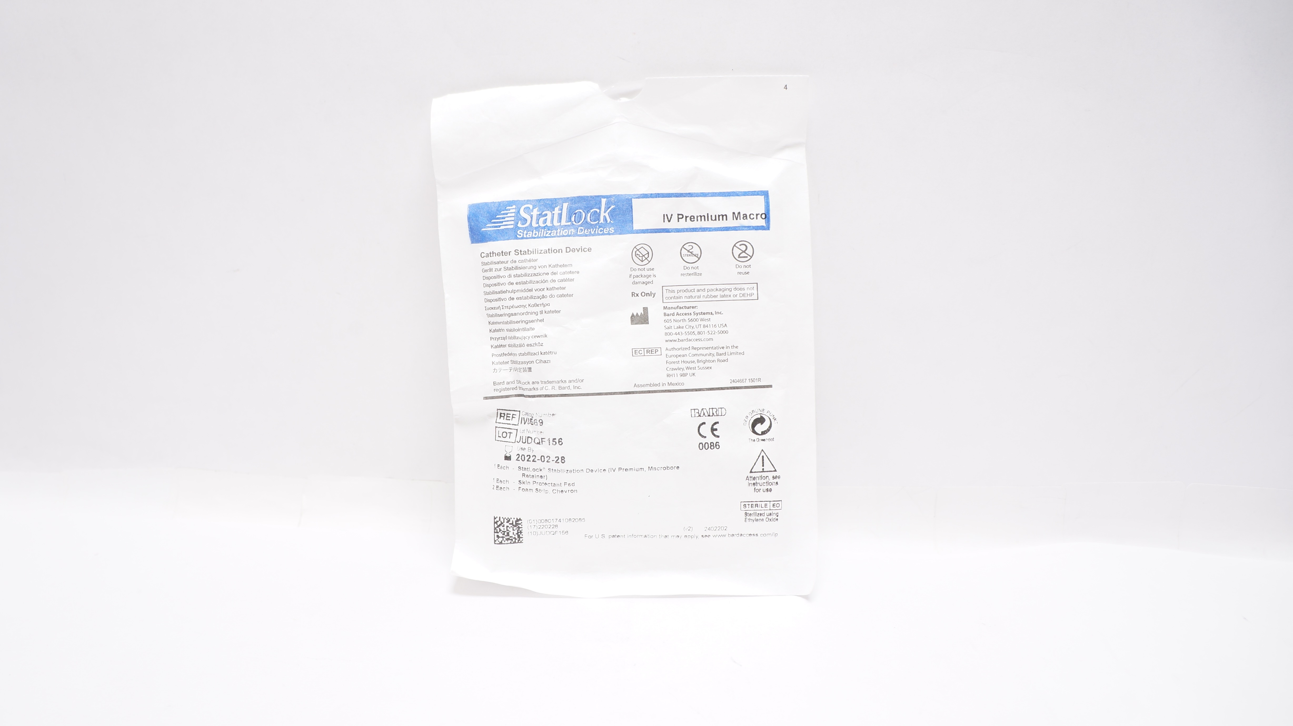 Bard IV0569 StatLock Cath. Stabilization Device IV Premium Macro (x)