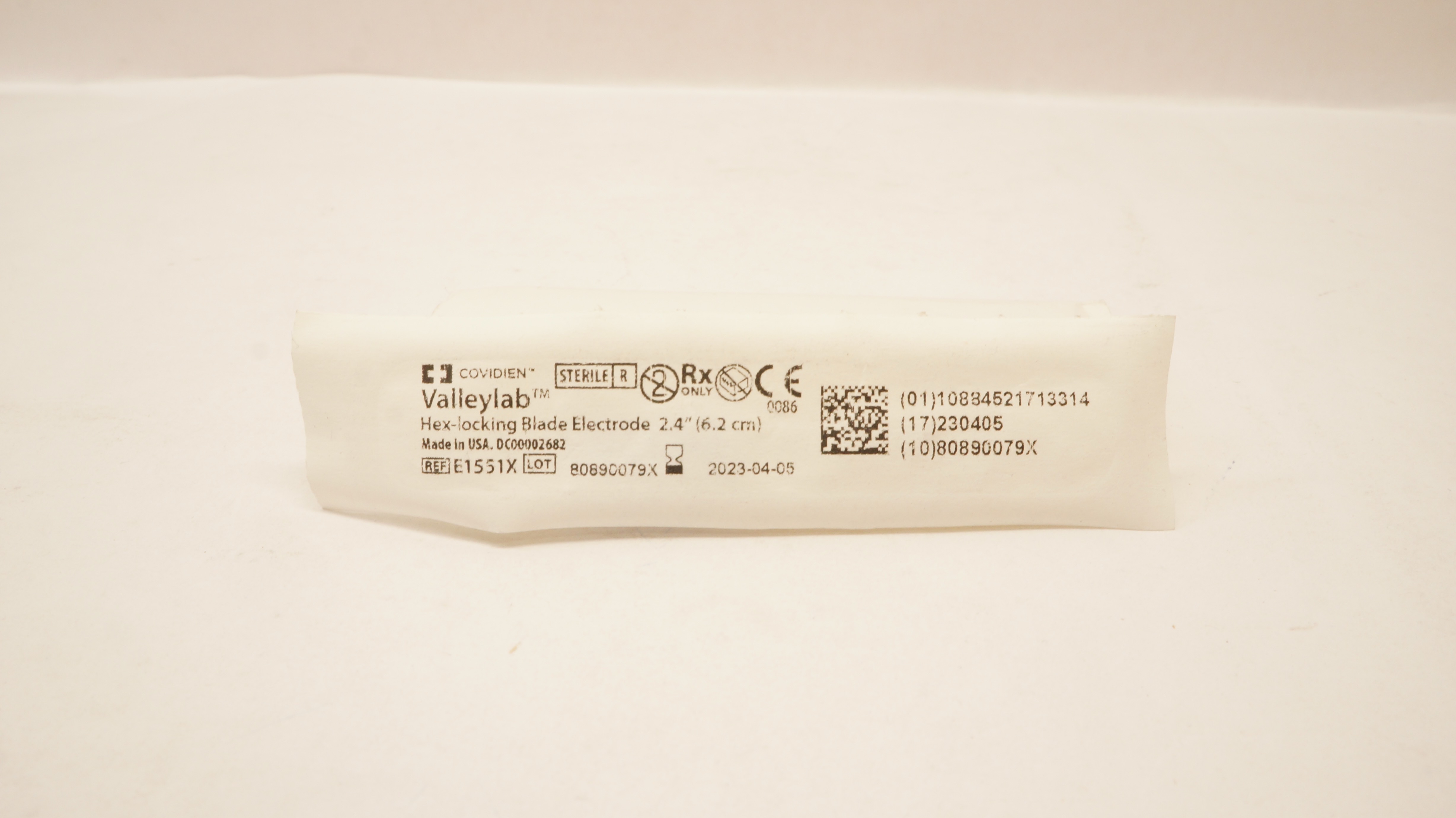 Covidien E1551X Valleylab Hex-Locking Blade Electrode 2.4inch
