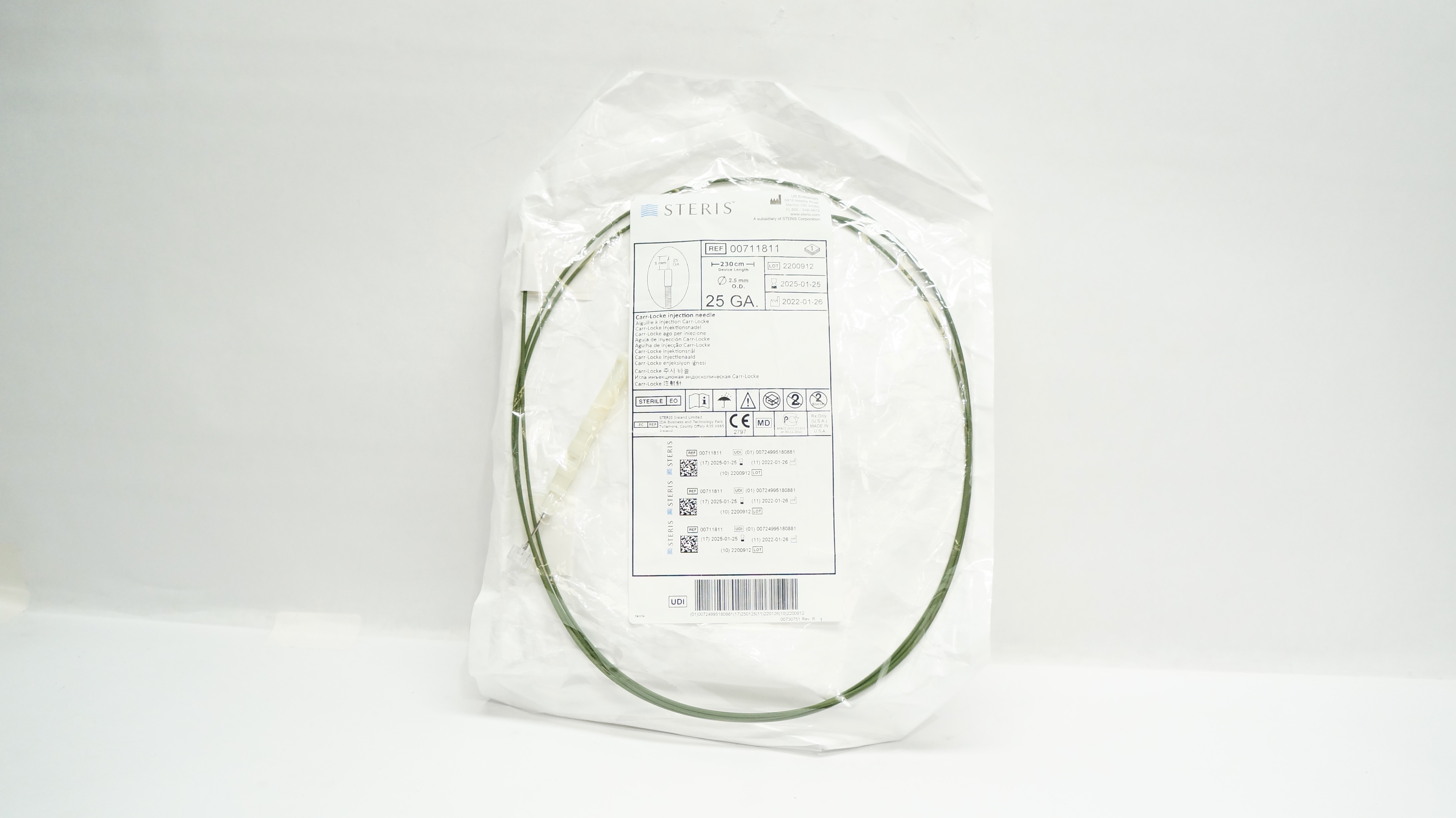 US Endoscopy 00711811 Carr-Locke Injection Ndle 25GA x 230cm x 2.5mm O.D.