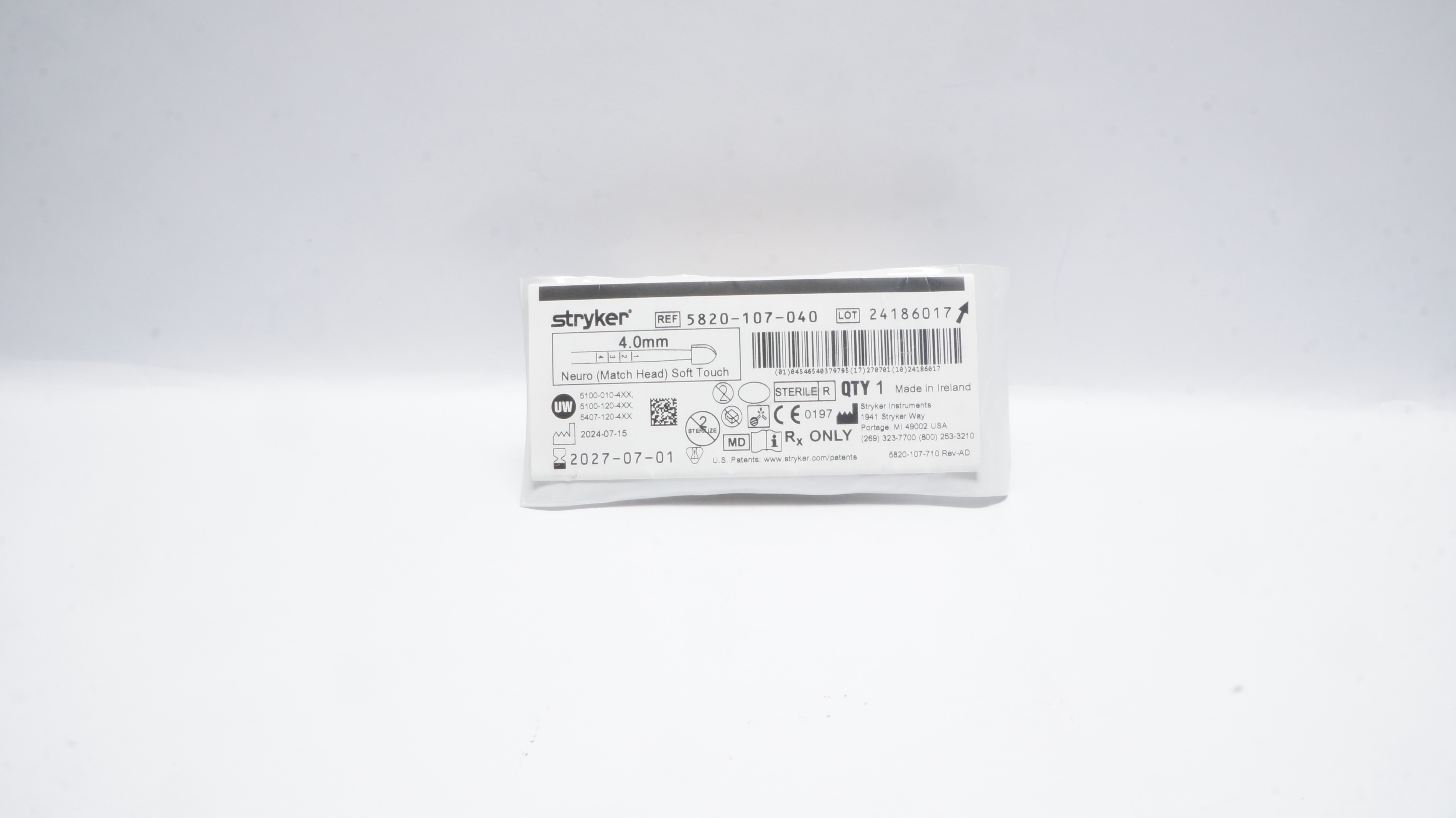 Stryker 5820-107-040 Neuro (Match Head) Soft Touch Bur 4.0mm