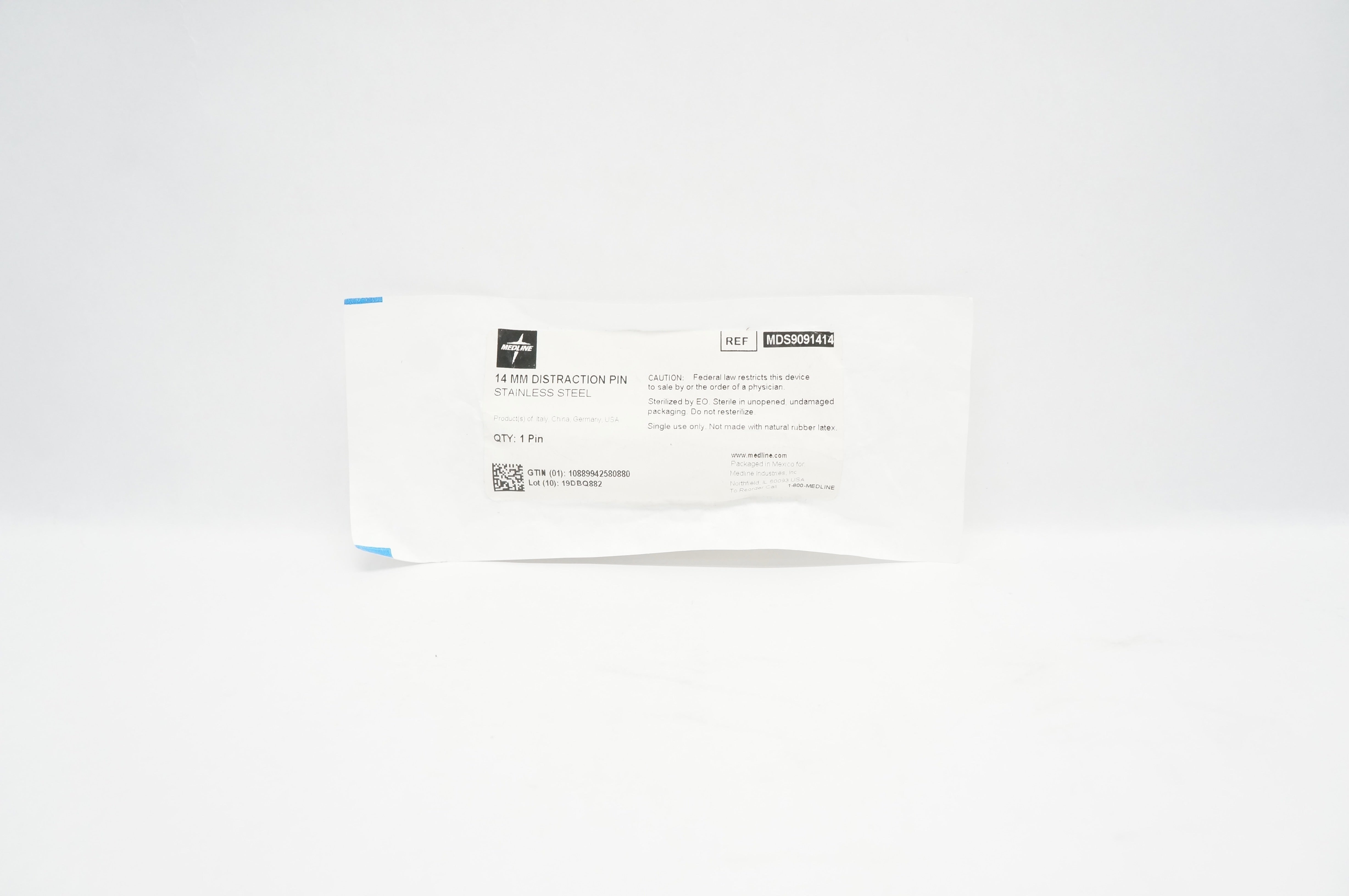 Medline MDS9091414 Distraction Pin Stainless Steel 14mm