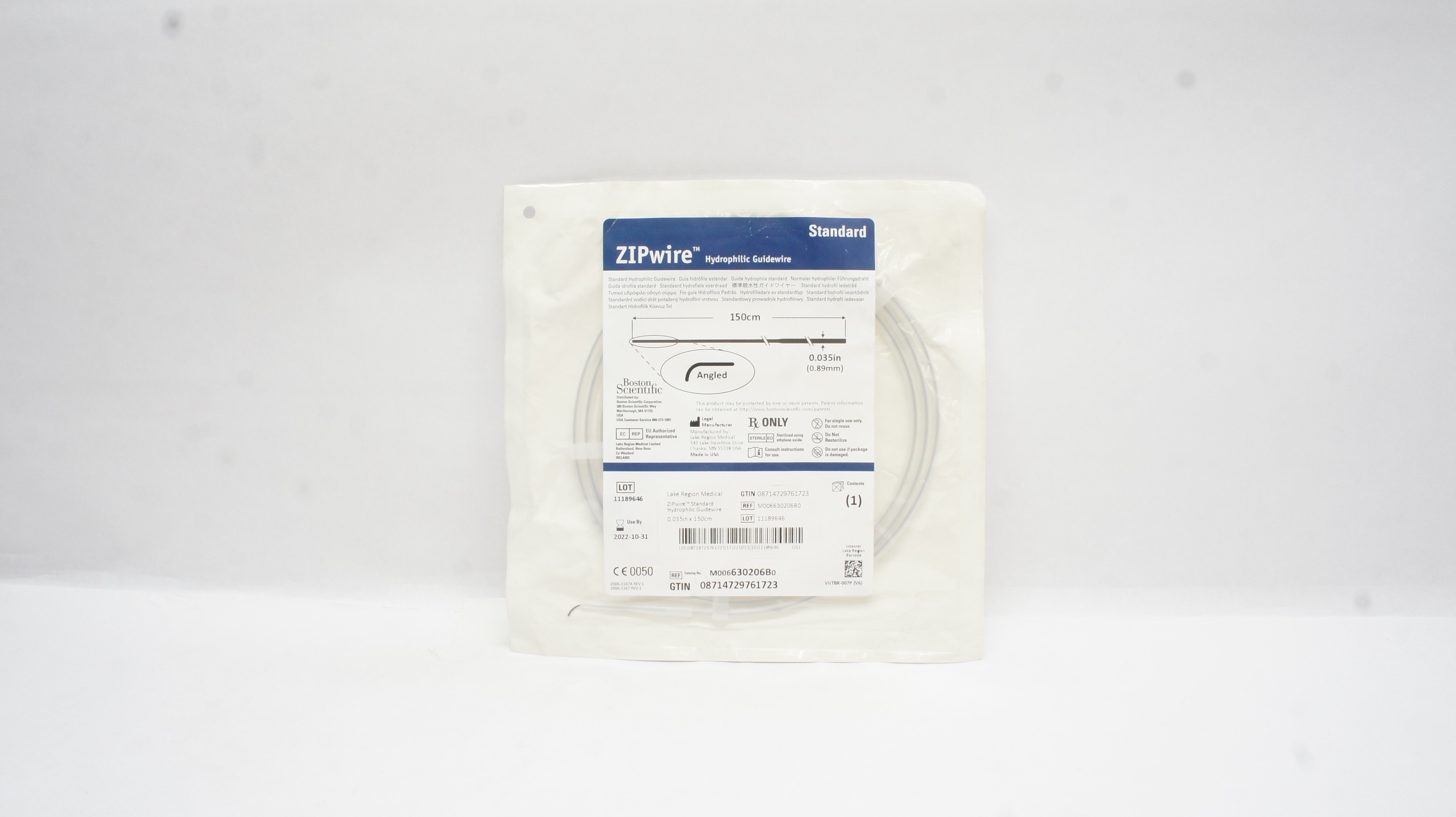 Boston Scientific 630206B Hydrophilic Guidewire, Angled, 0.035in x