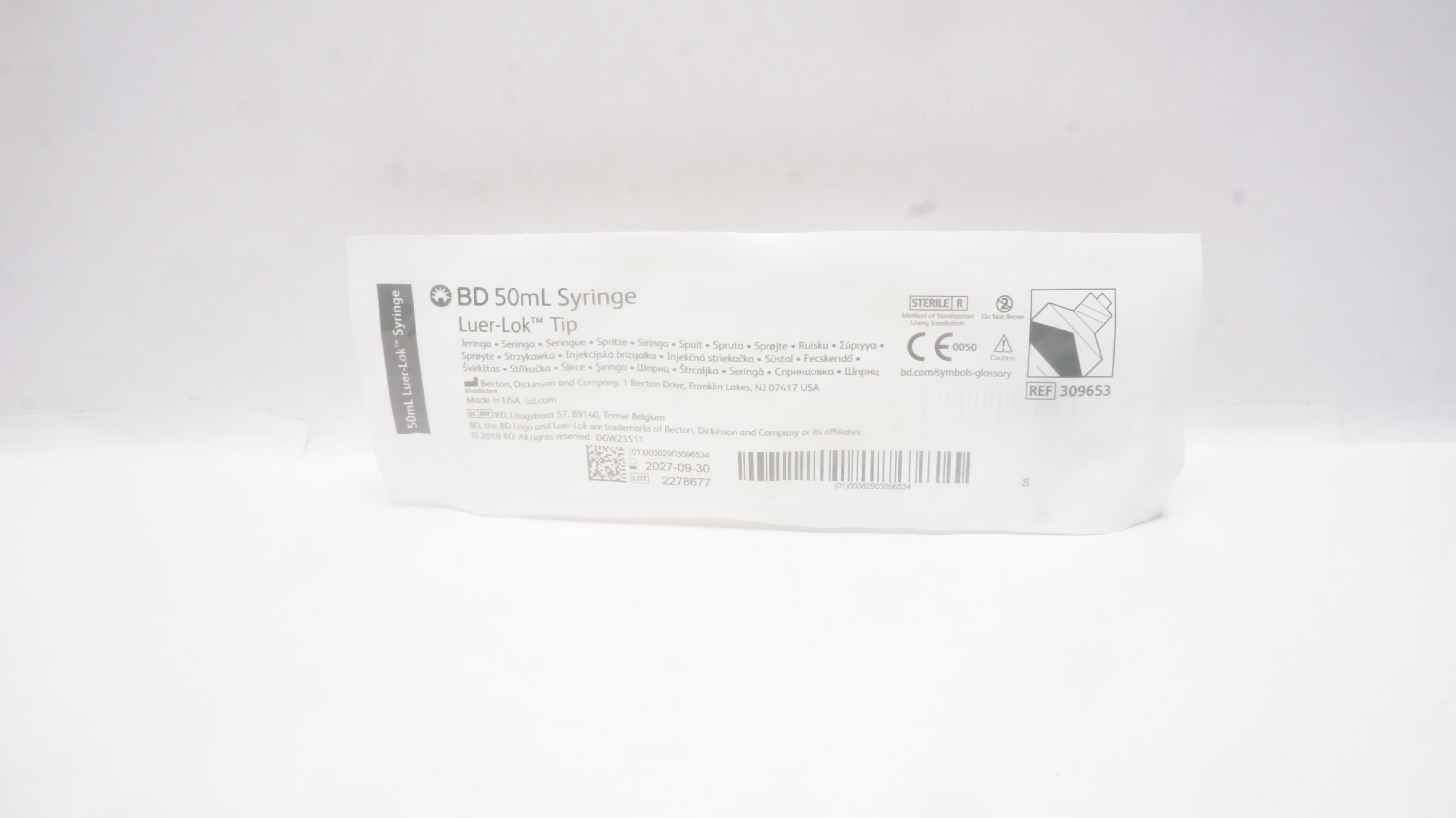 BD 309653 50ml Syringe Luer-Lok Tip