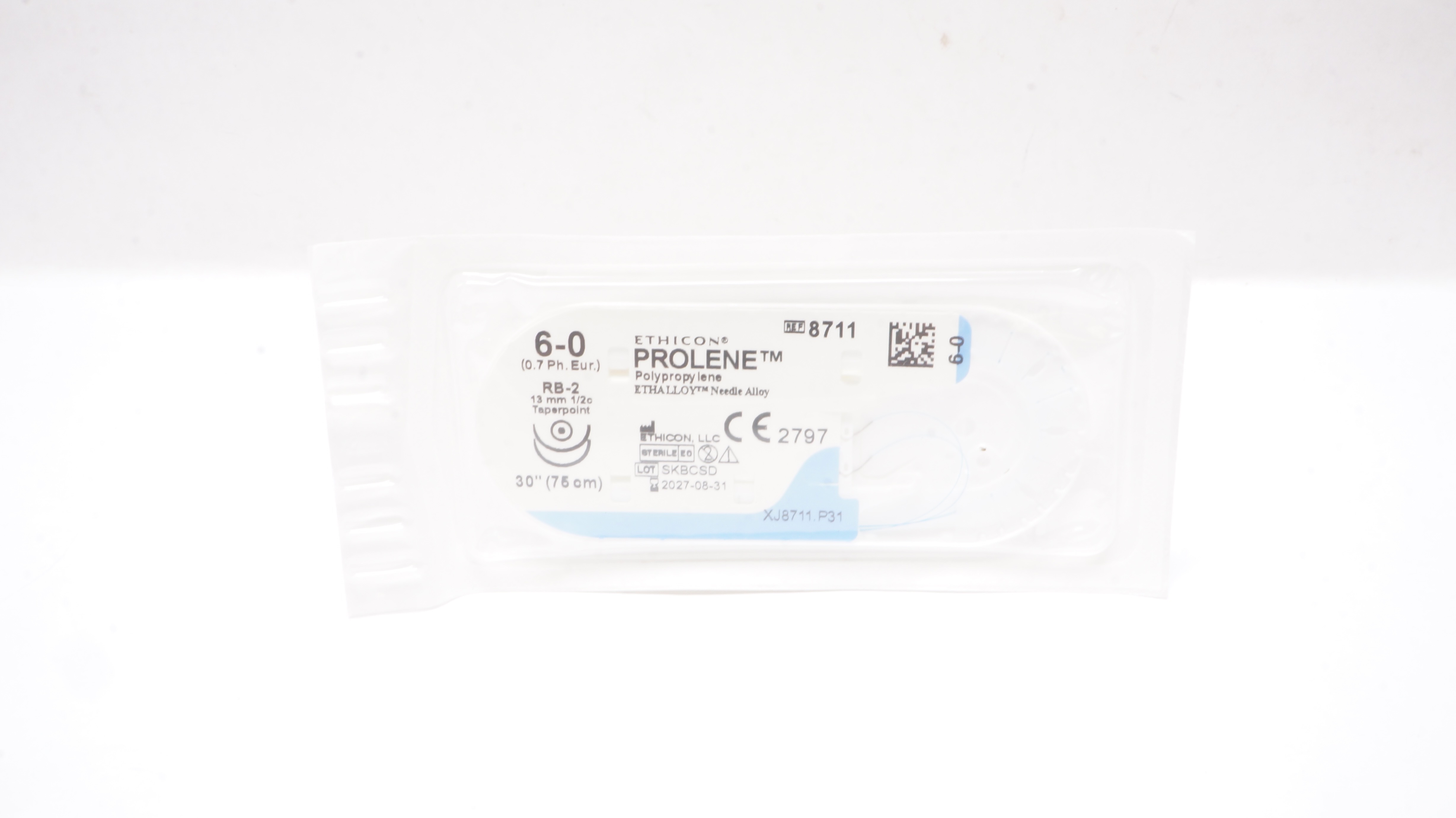 Ethicon 8711 6-0 PROLENE Stre RB-2 13mm 1/2c Taperpoint 30inch