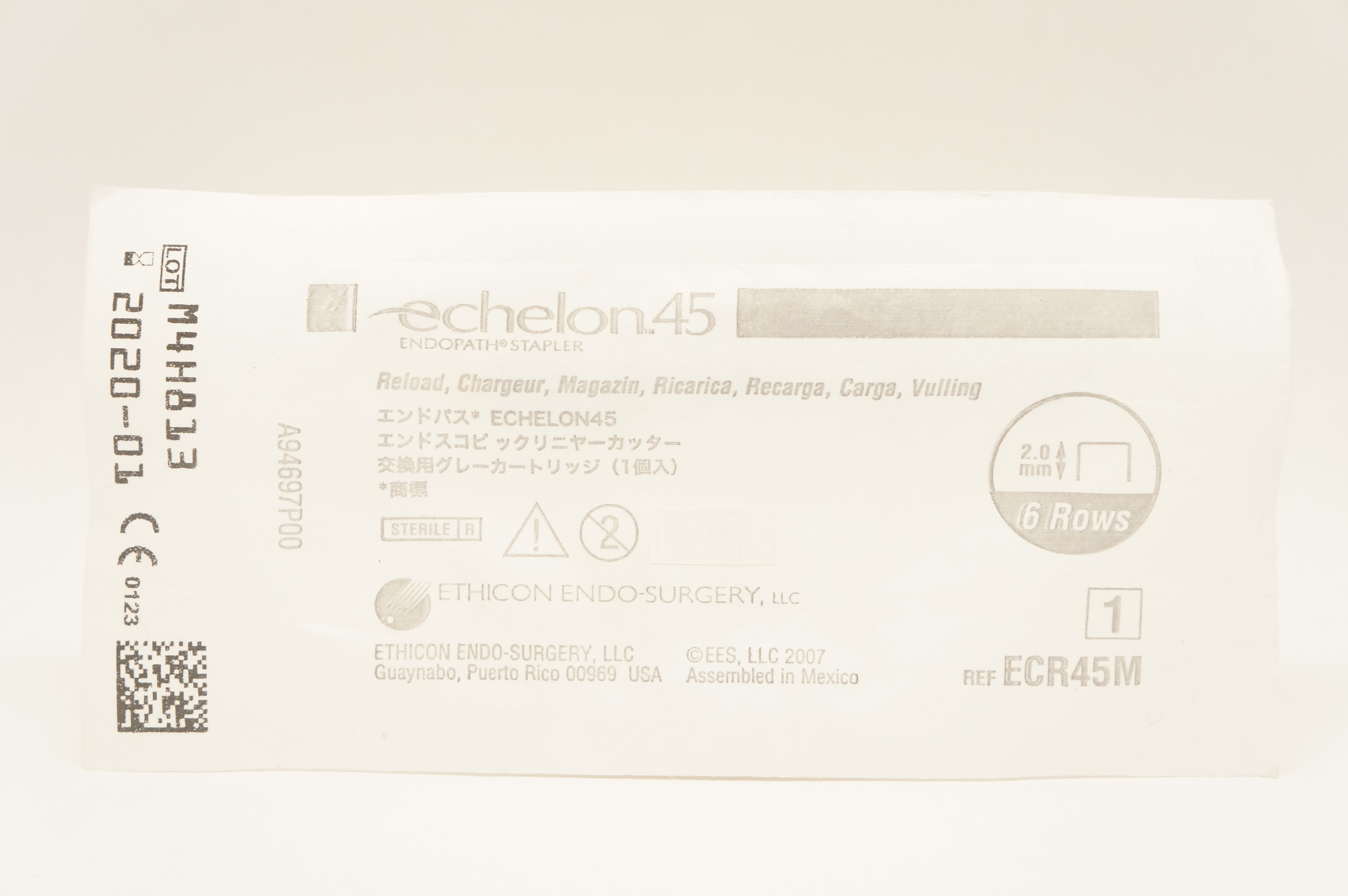 Ethicon ECR45M ECHELON 45 Endopath Stapler Reload 2mm 6 Rows (x)
