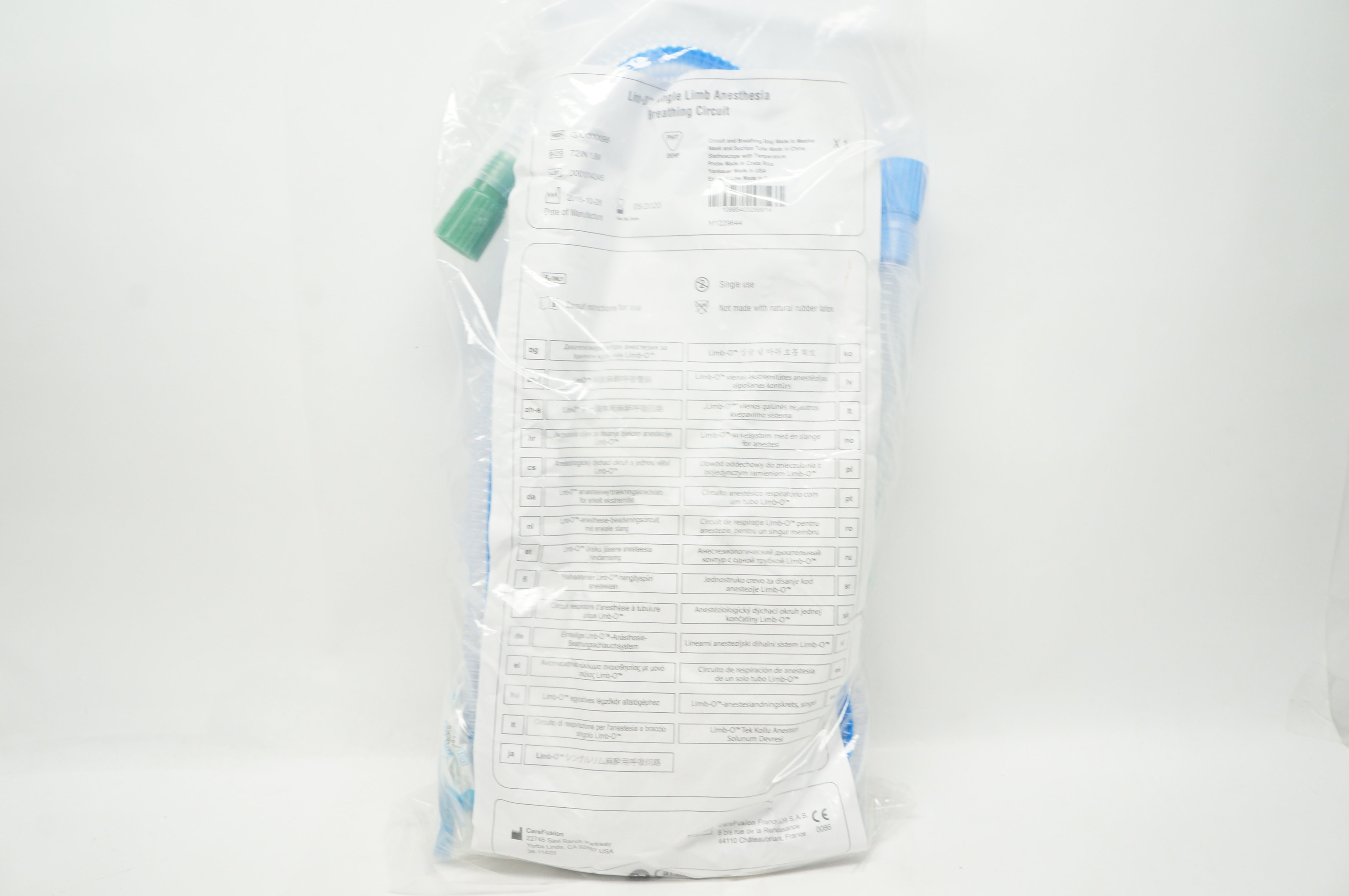 CareFusion GXXXXX98 Single Linb Anesthesia Breathing System Circuit