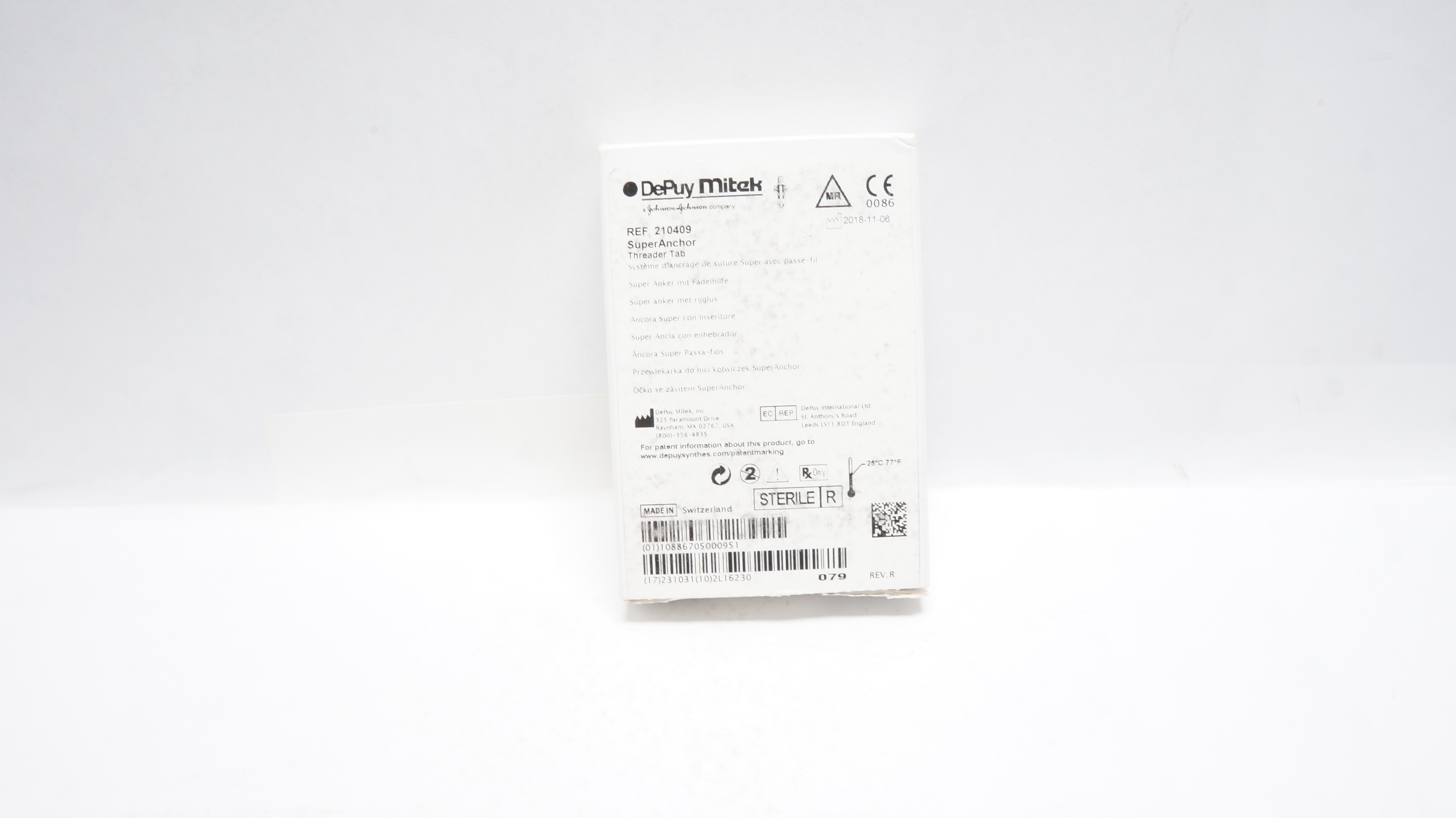 DePuy 210409 Mitek SuperAnchor Threader Tab (x)