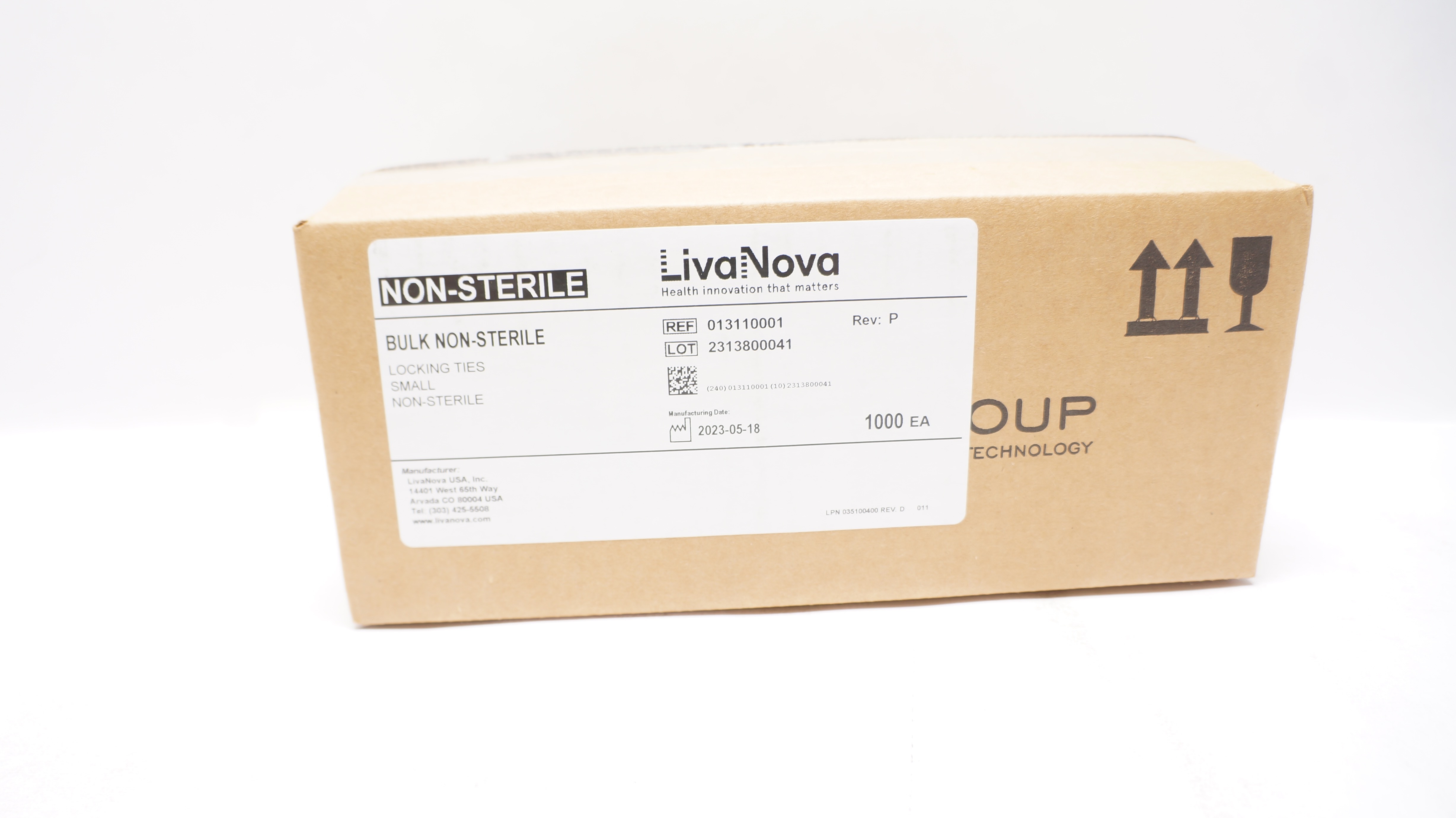 LivaNova 013110001 NonSterile Bulk,Small Locking Ties Case of 1000