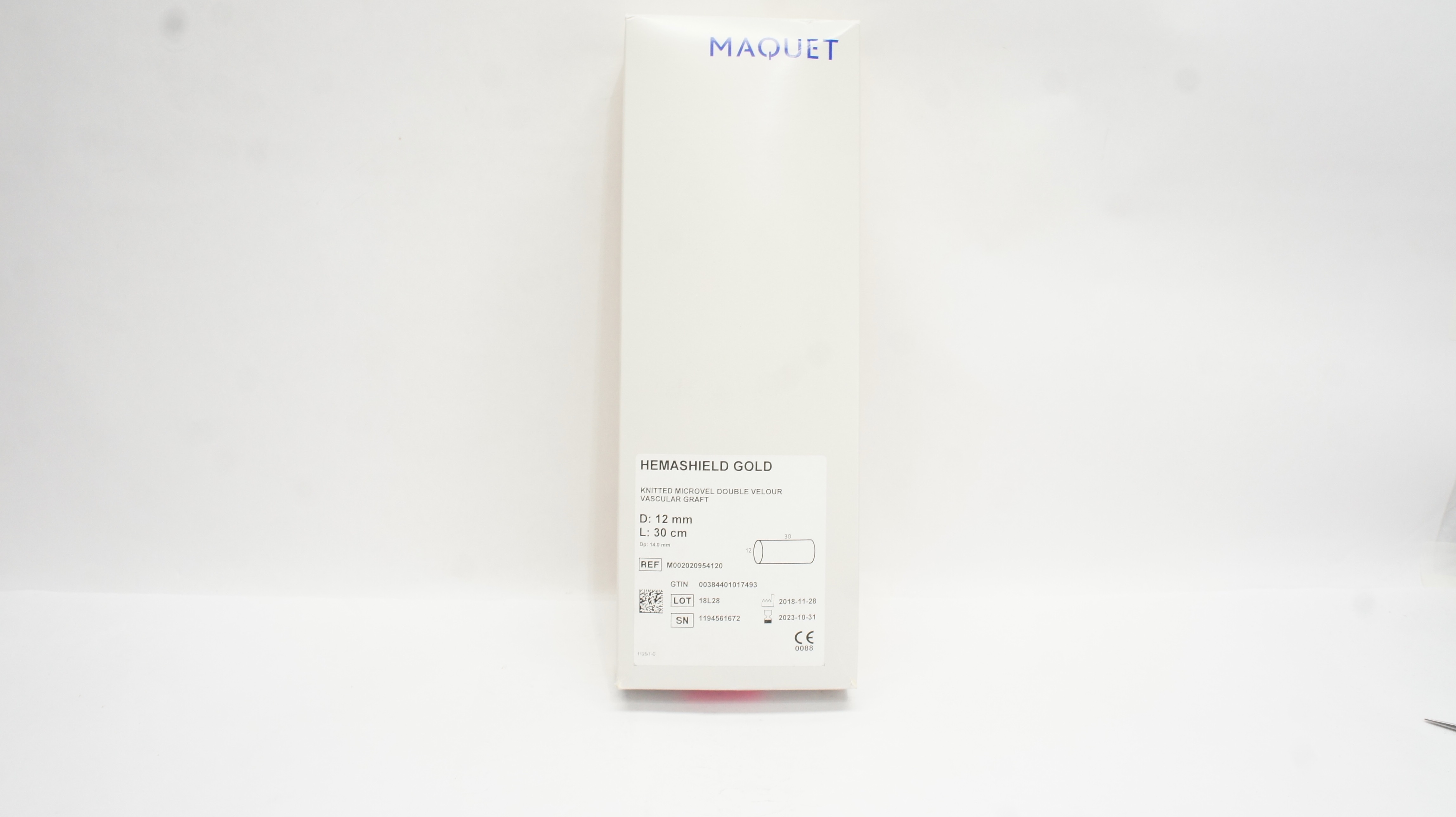 Maquet M002020954120 Hemashield Gold Knitted Microvel Graft 12mm x 30cm (x)