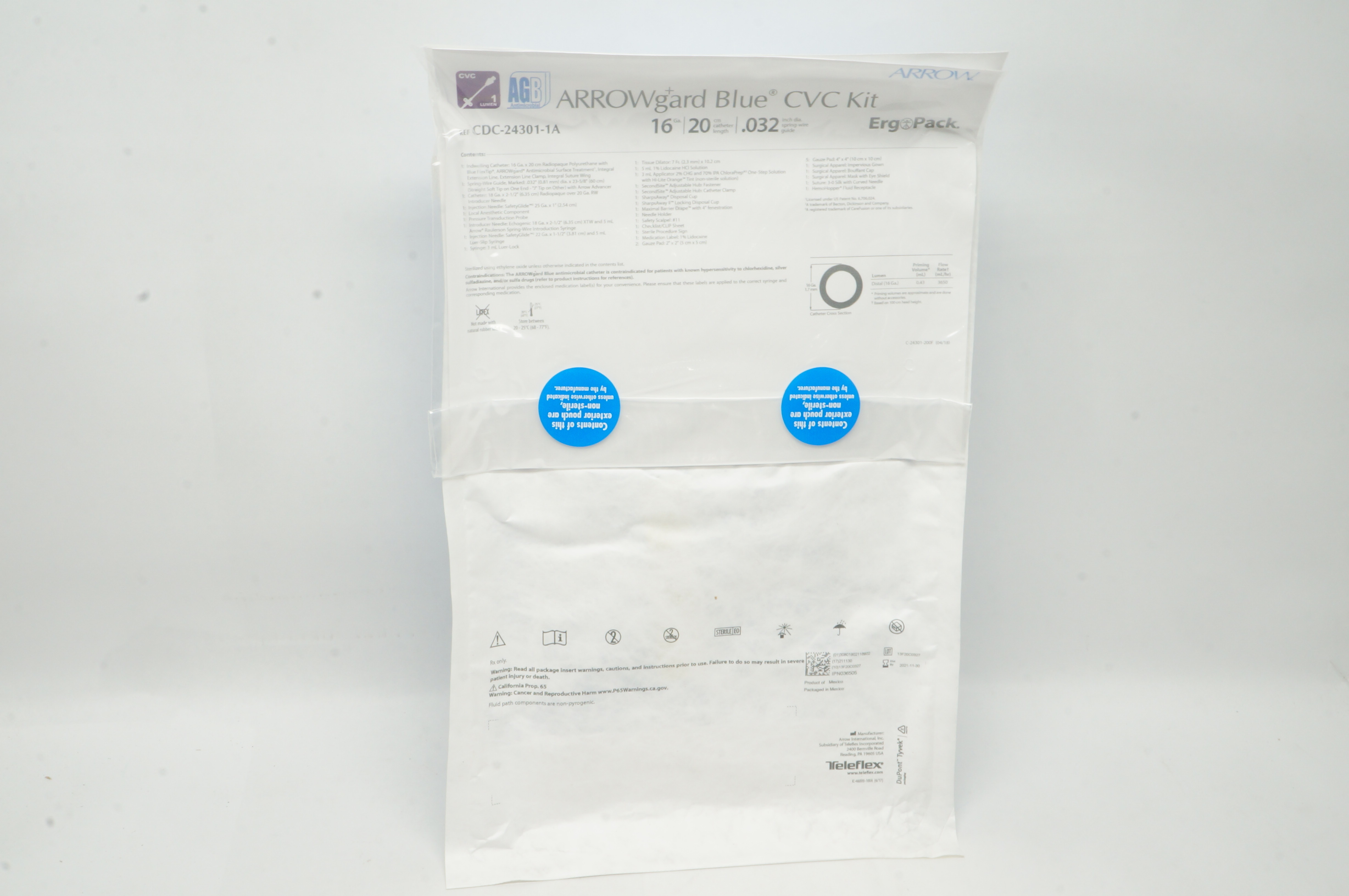 Arrow CDC-24301-1A ARROWgard Blue CVC Kit 16Ga x 20cm x .032 inch (x)