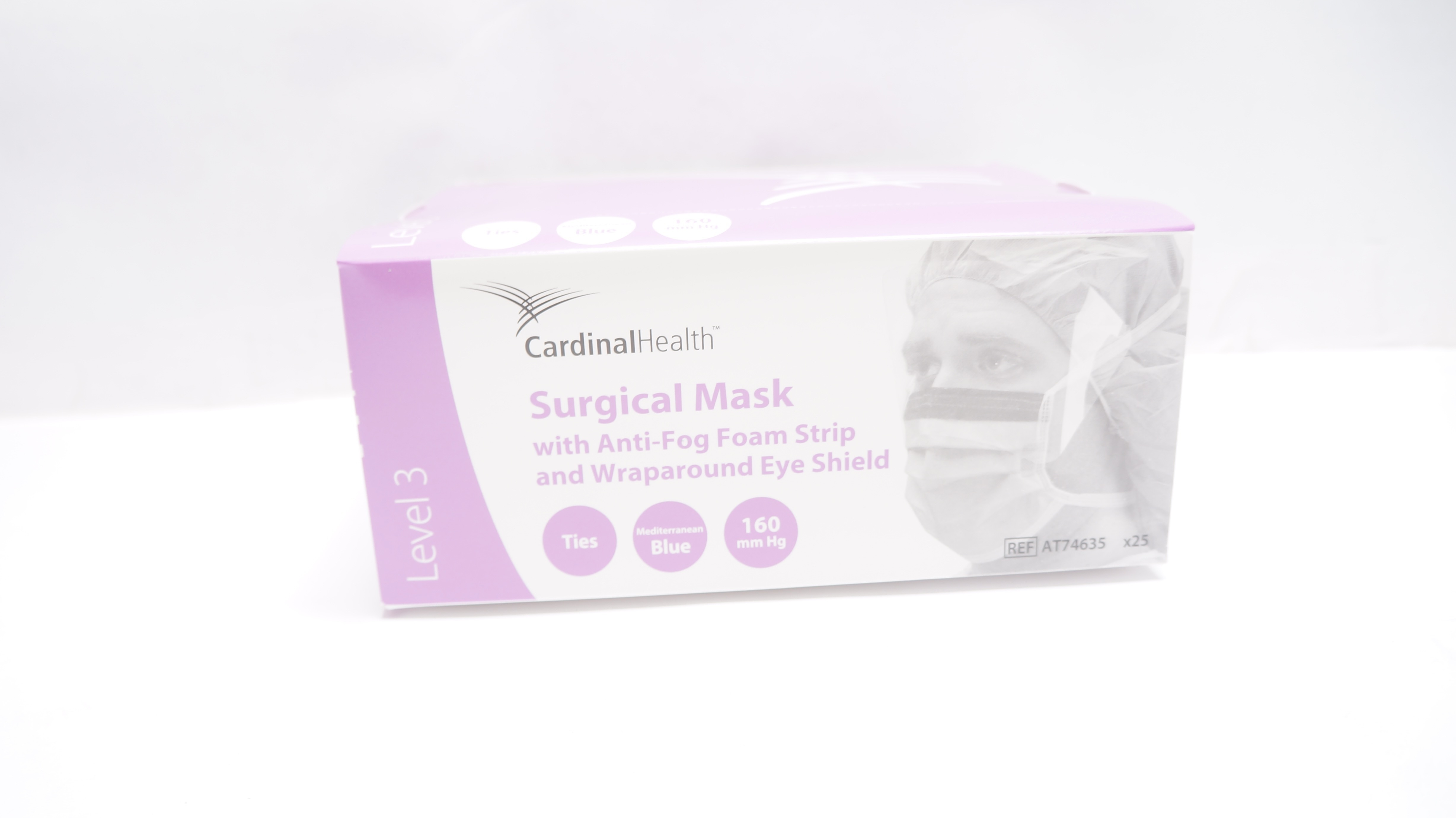 Cardinal Health AT74635-I Surgical Mask 160mm Hg - Box of 25 (x)