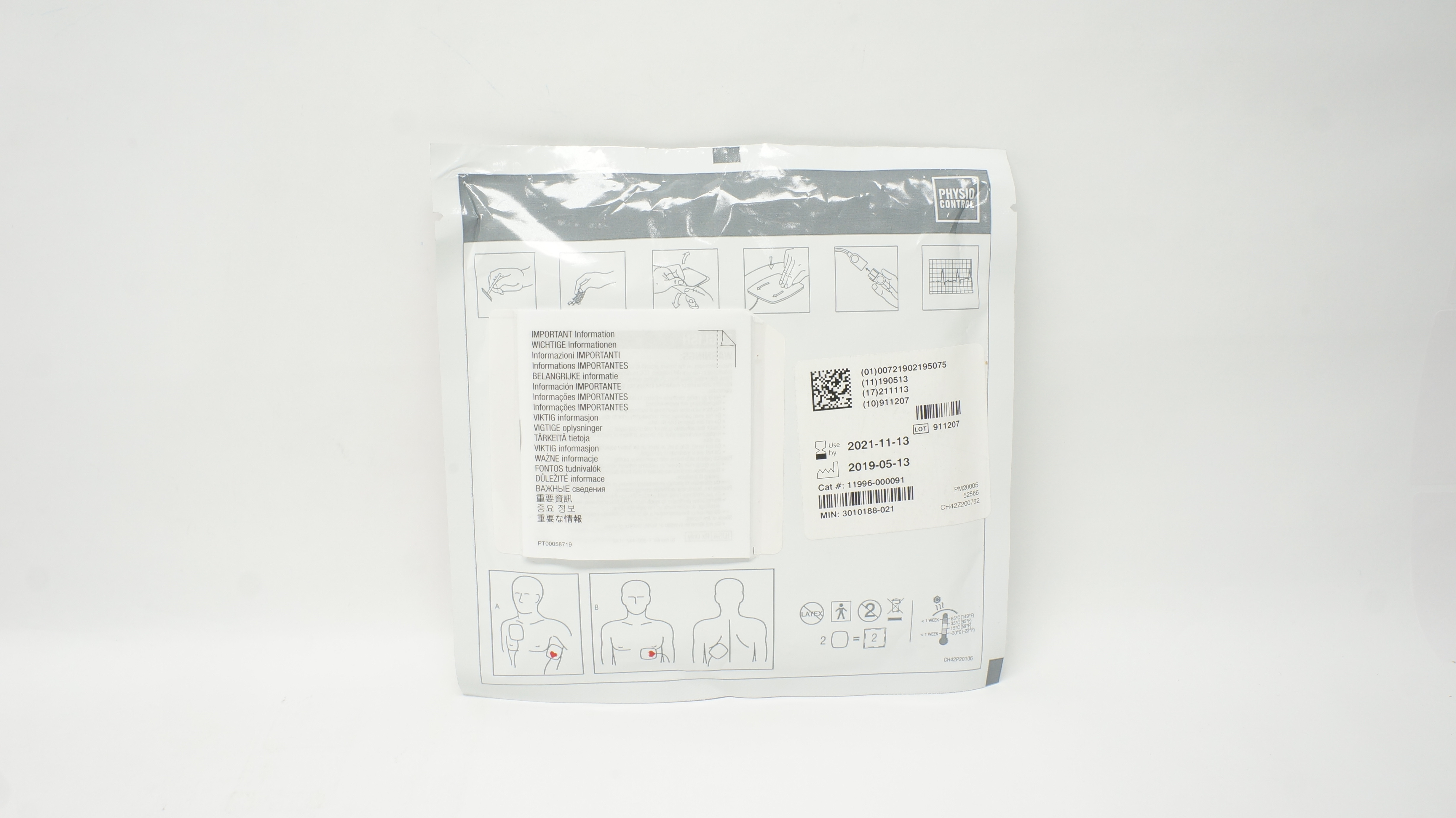 Physio Control 11996-000091 Quik-Combo Pacing/Defibrillation/ECG Electrodes (x)