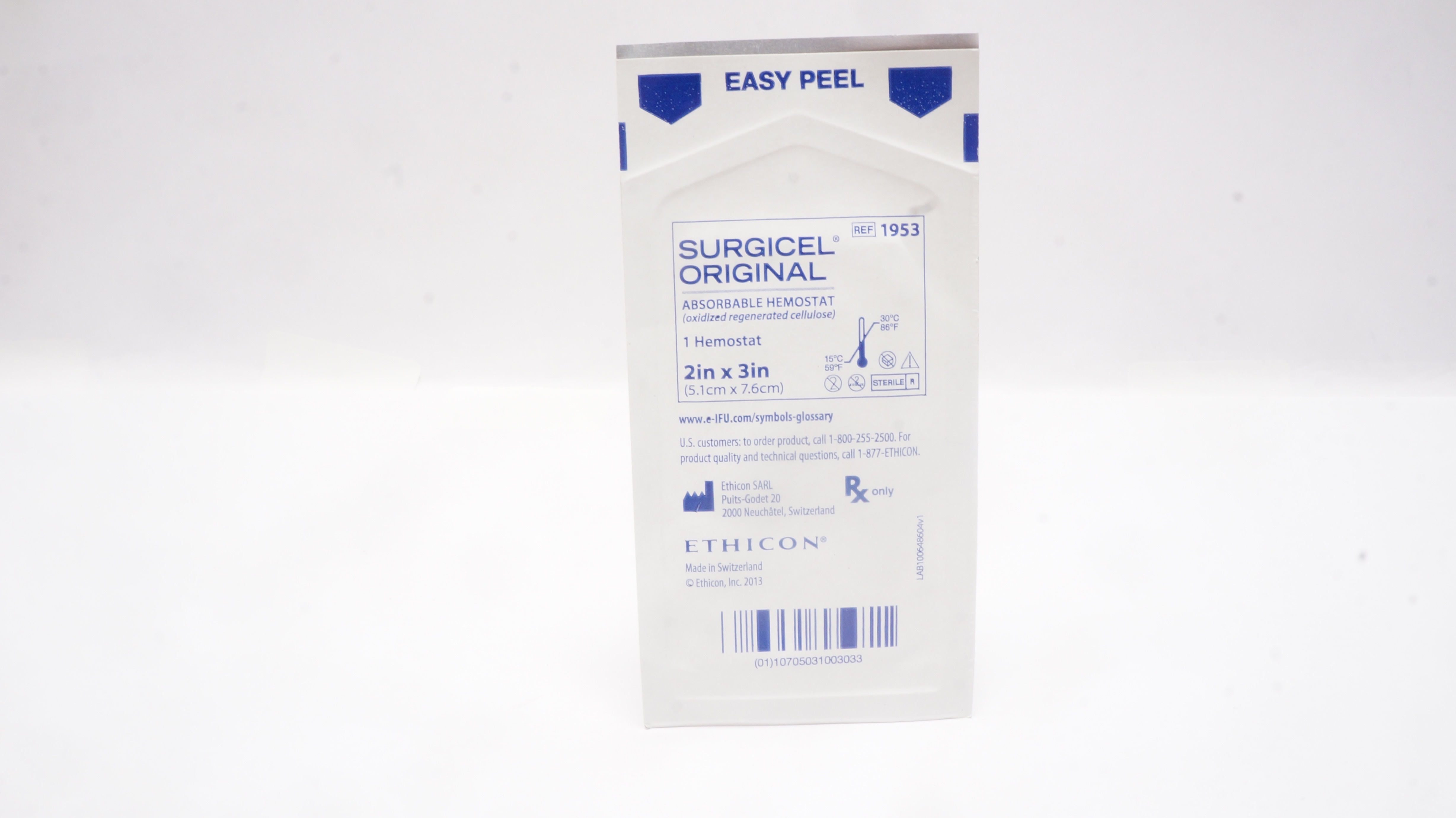 Ethicon 1953 Surgicel Original Absorbable Hemostat 2inch x 3inch
