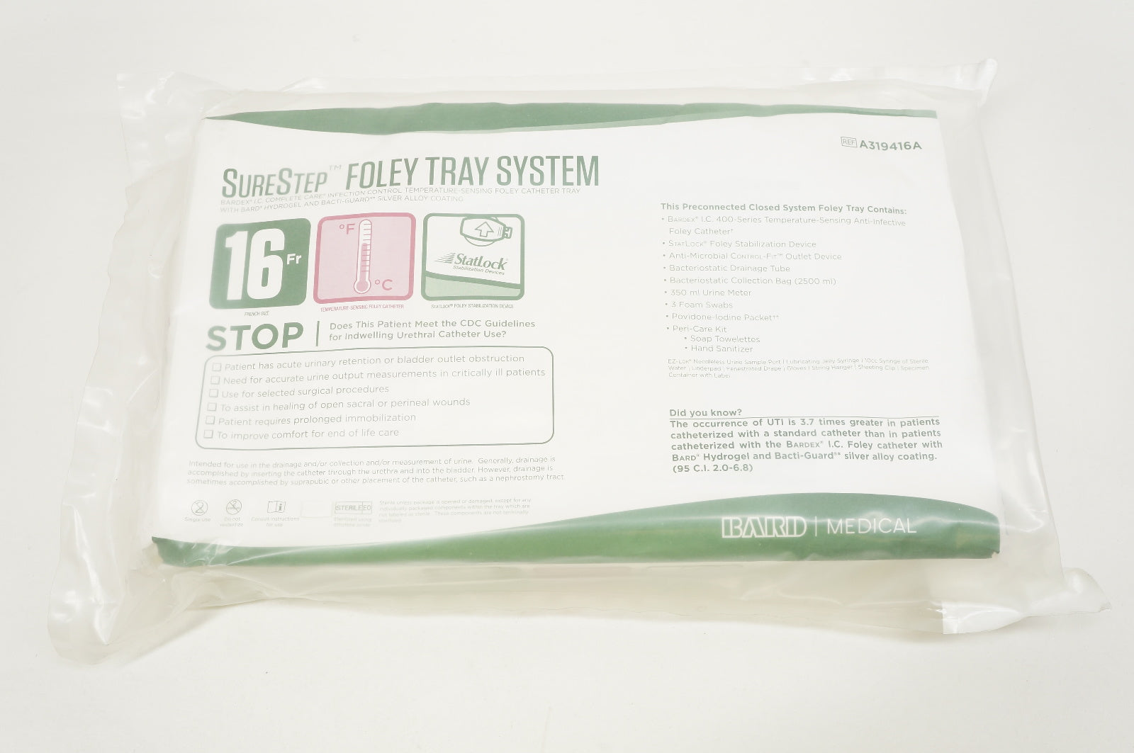 Bard A319416A SureStep Foley Tray System 16Fr.
