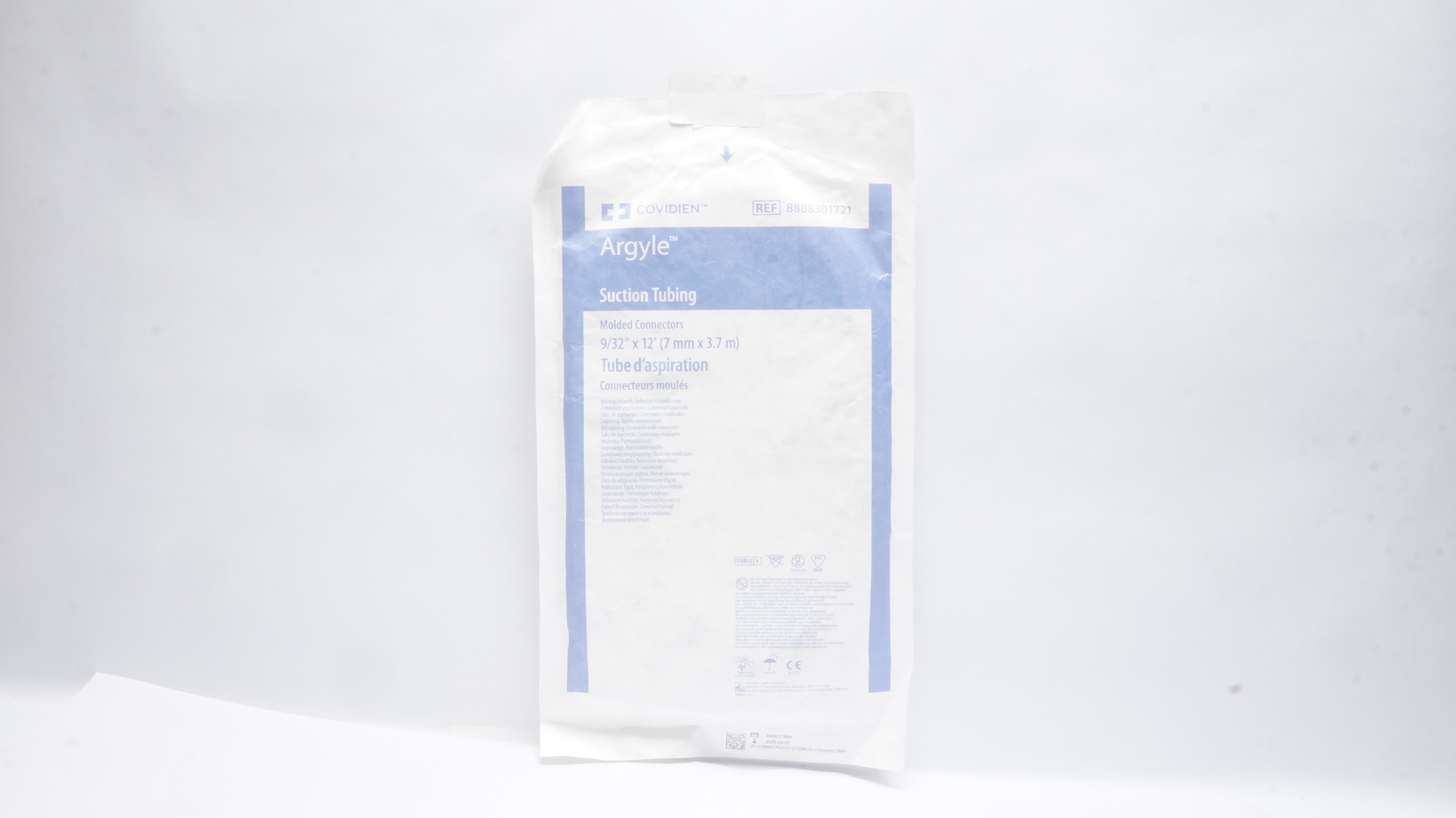 Covidien 8888301721 Argyle Suction Tubing Molded Connectors 9/32inch x 12ft.