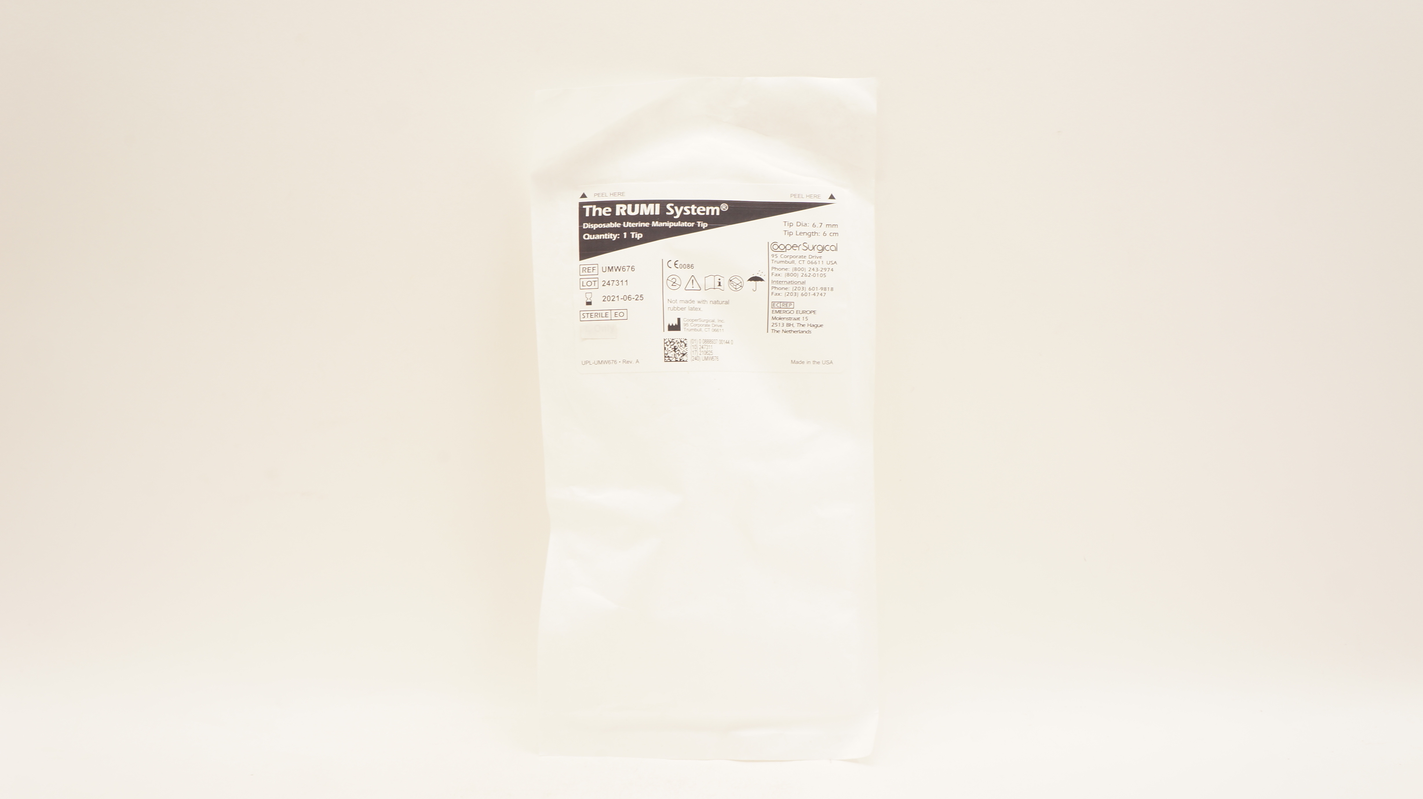 Cooper Surgical UMW676 Disposable Uterine Manipulator Tip 6.7mm x 6cm (x)