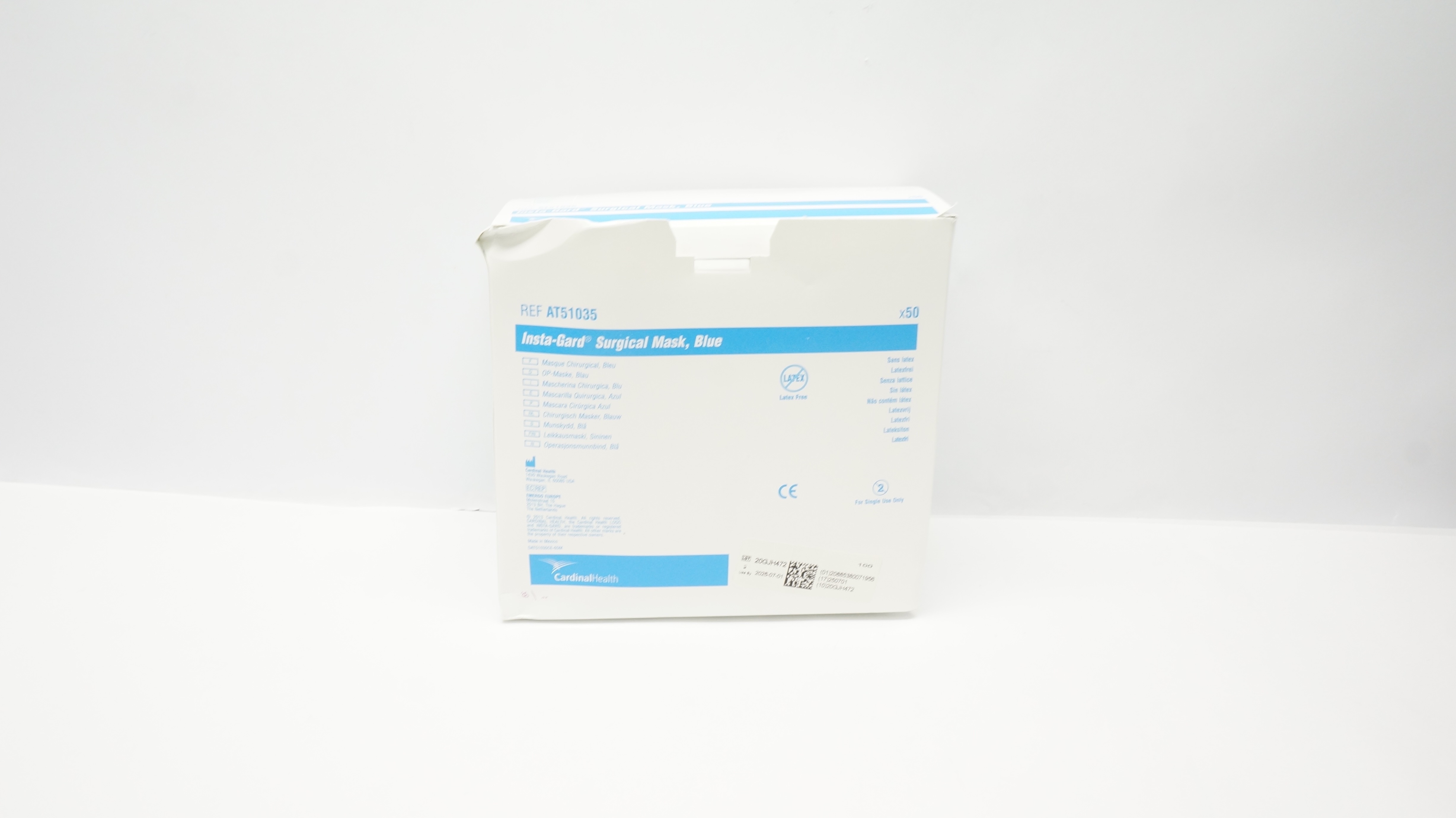 Cardinal Health AT51035 Insta-Gard Surgical Mask Blue - Box of 50