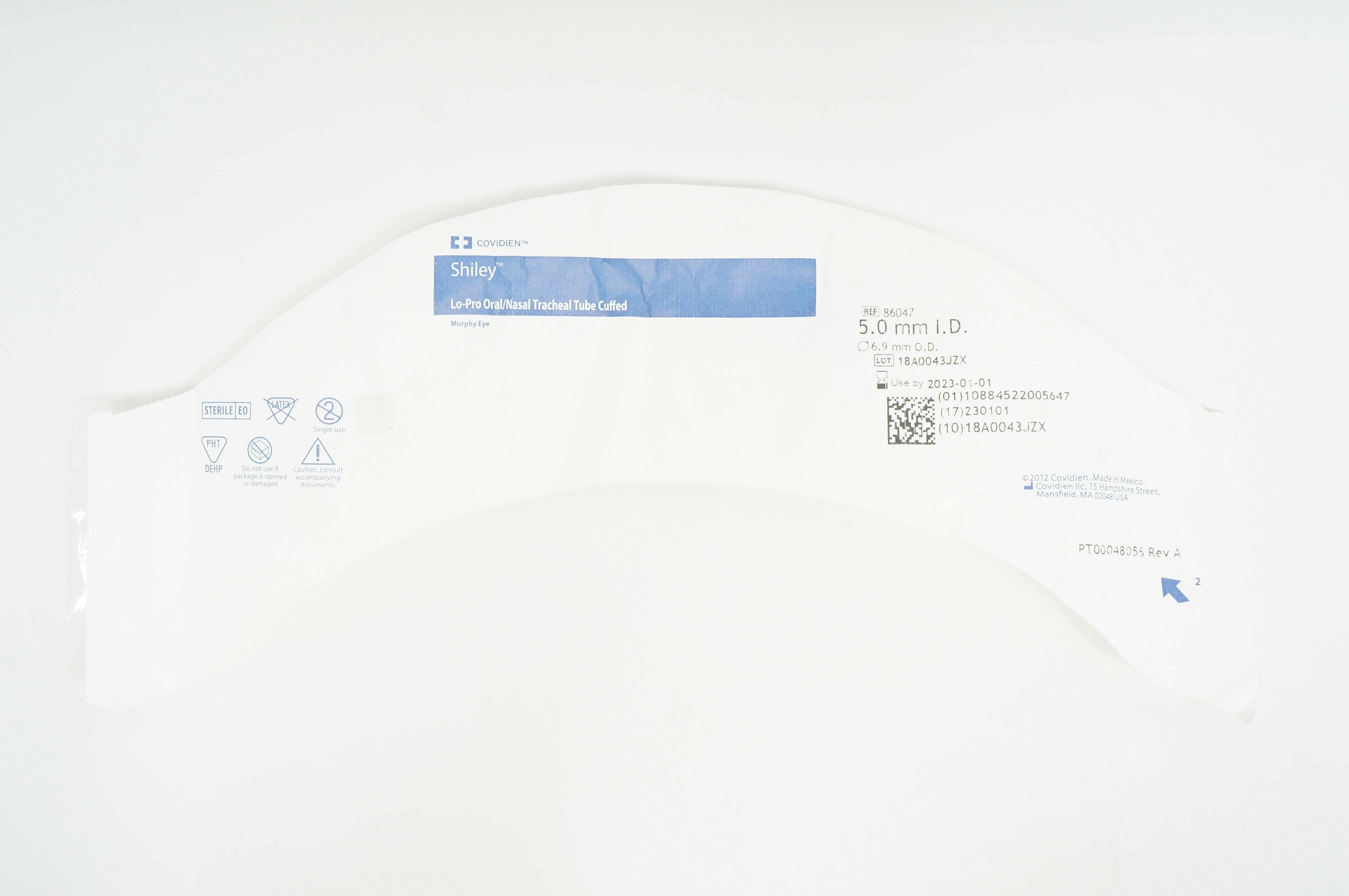 Covidien 86047 Shiley Lo-Pro Oral/Nasal Tracheal Tube Cuffed 5.0mm x 6.9mm