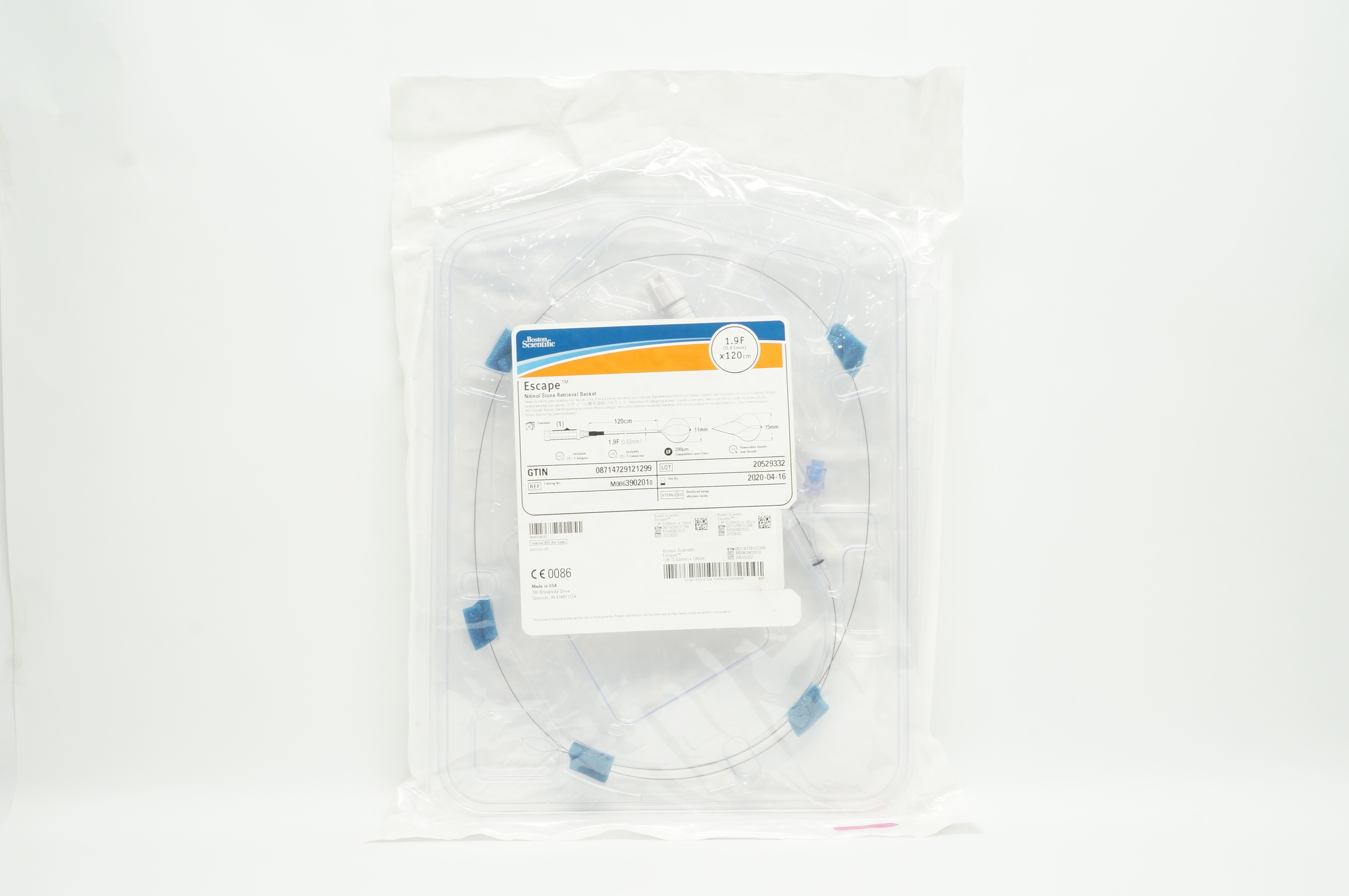Boston Scientific M0063902010 Escape Nitinol Retrieval Basket, 1.9F x 120cm (x)