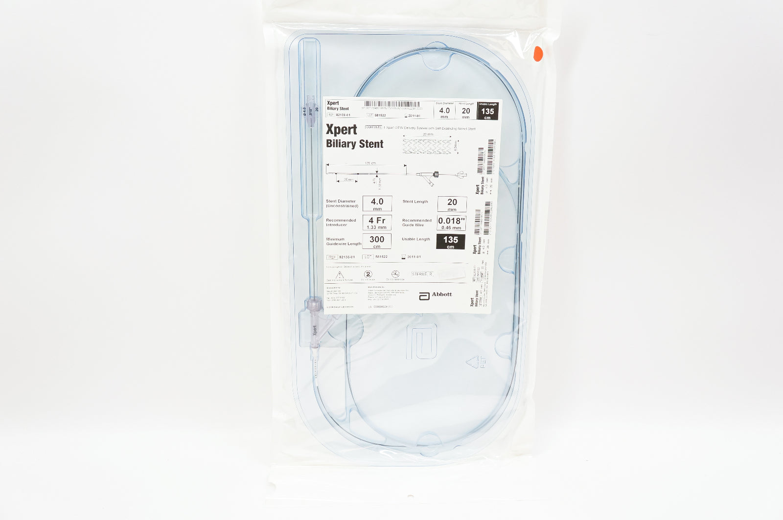 Abbott 82138-01 Xpert Biliary Stnt 4.0mm x 20mm x 135cm (x)