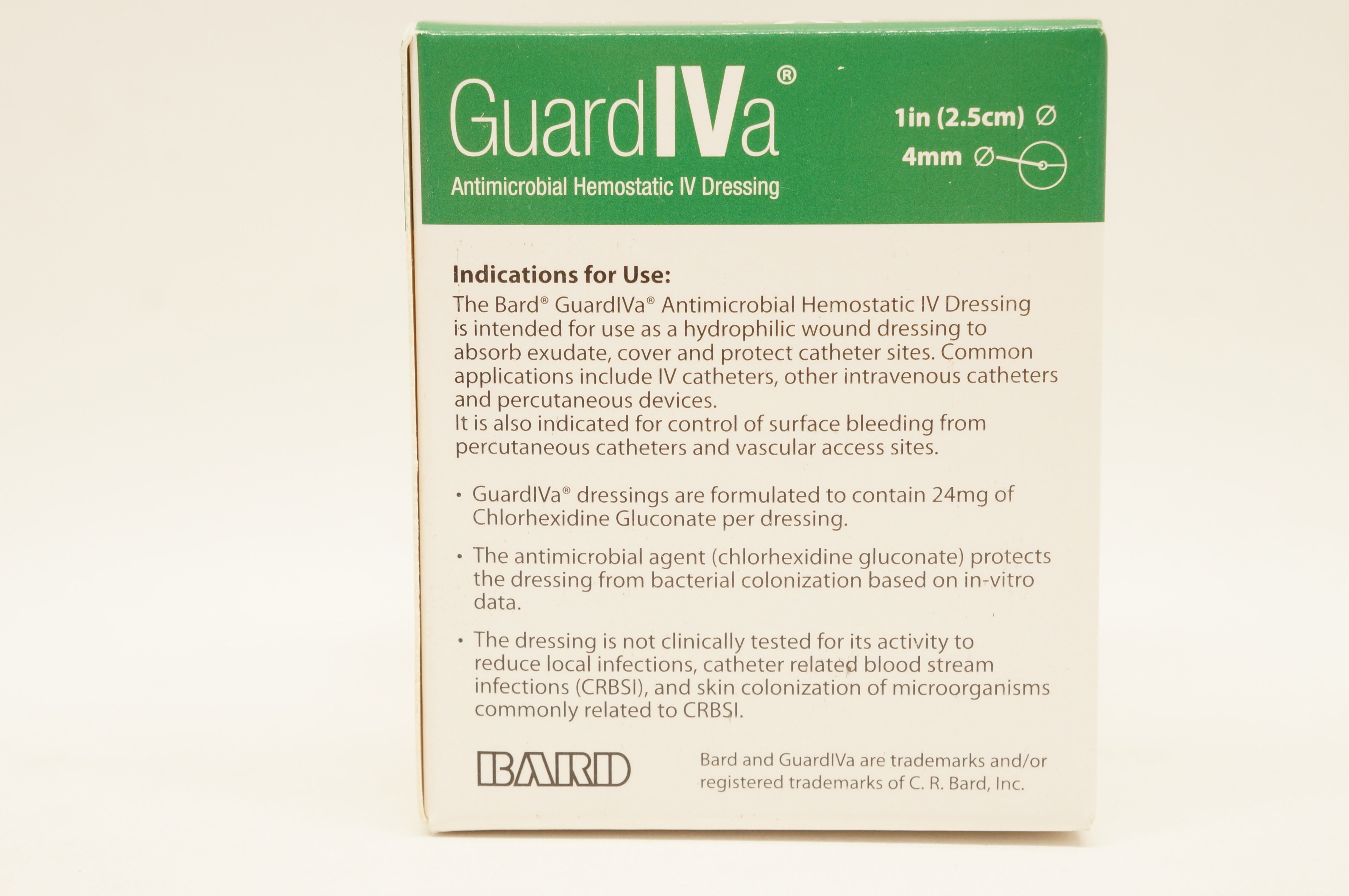 Bard FP-23-AD008 Antimicrobial Hemostatic IV Dressing 1in. x 4mm - Box of 10 (x)