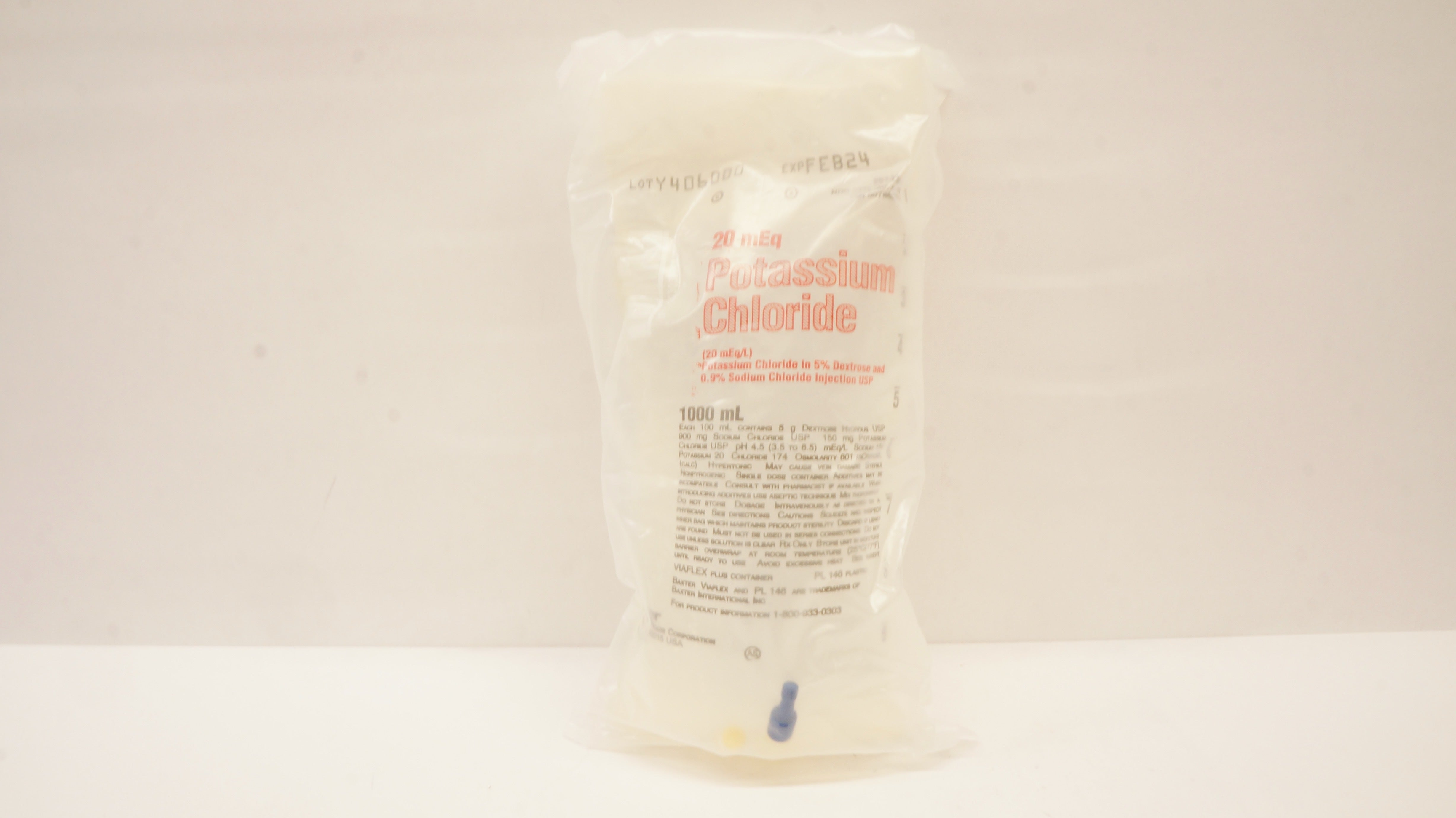 Baxter 2B2434X Potassium Chloride 20 mEq 1000mL