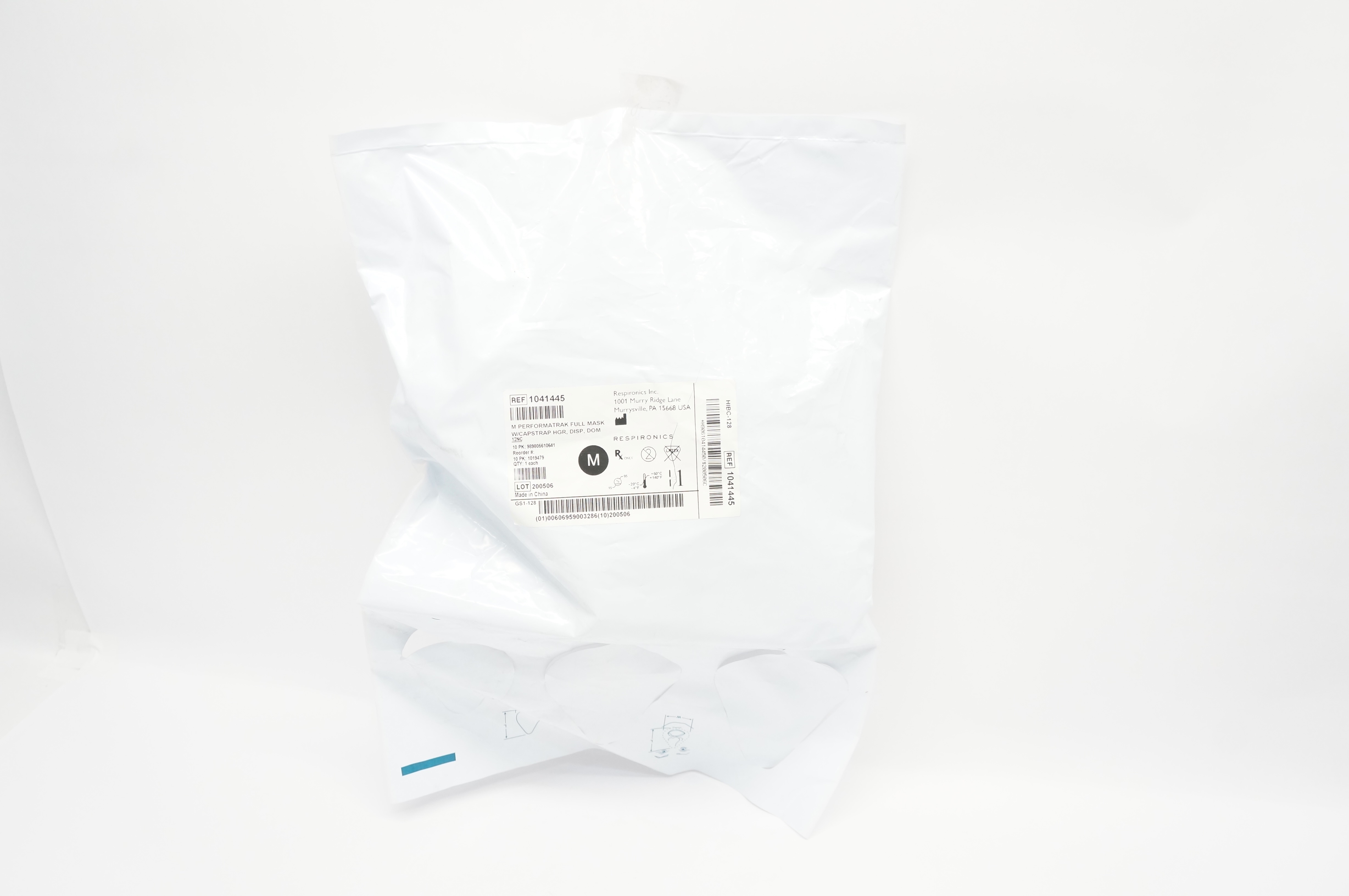 Respironics 1041445 PerformaTrak Full Mask W/Capstrap HGR, Size M