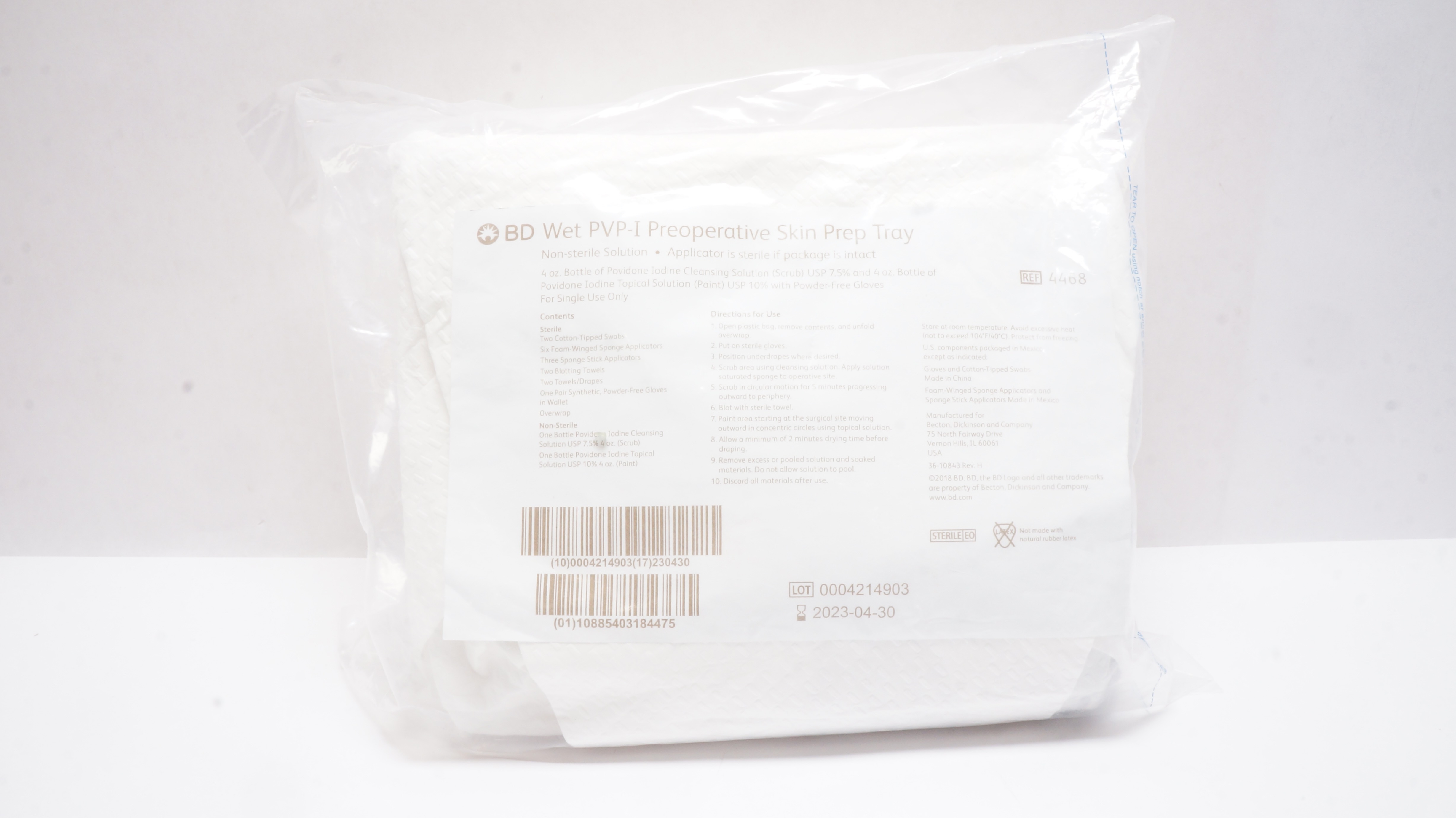 BD 4468 Wet PVP-I Preoperative Skin Prep Tray (x)
