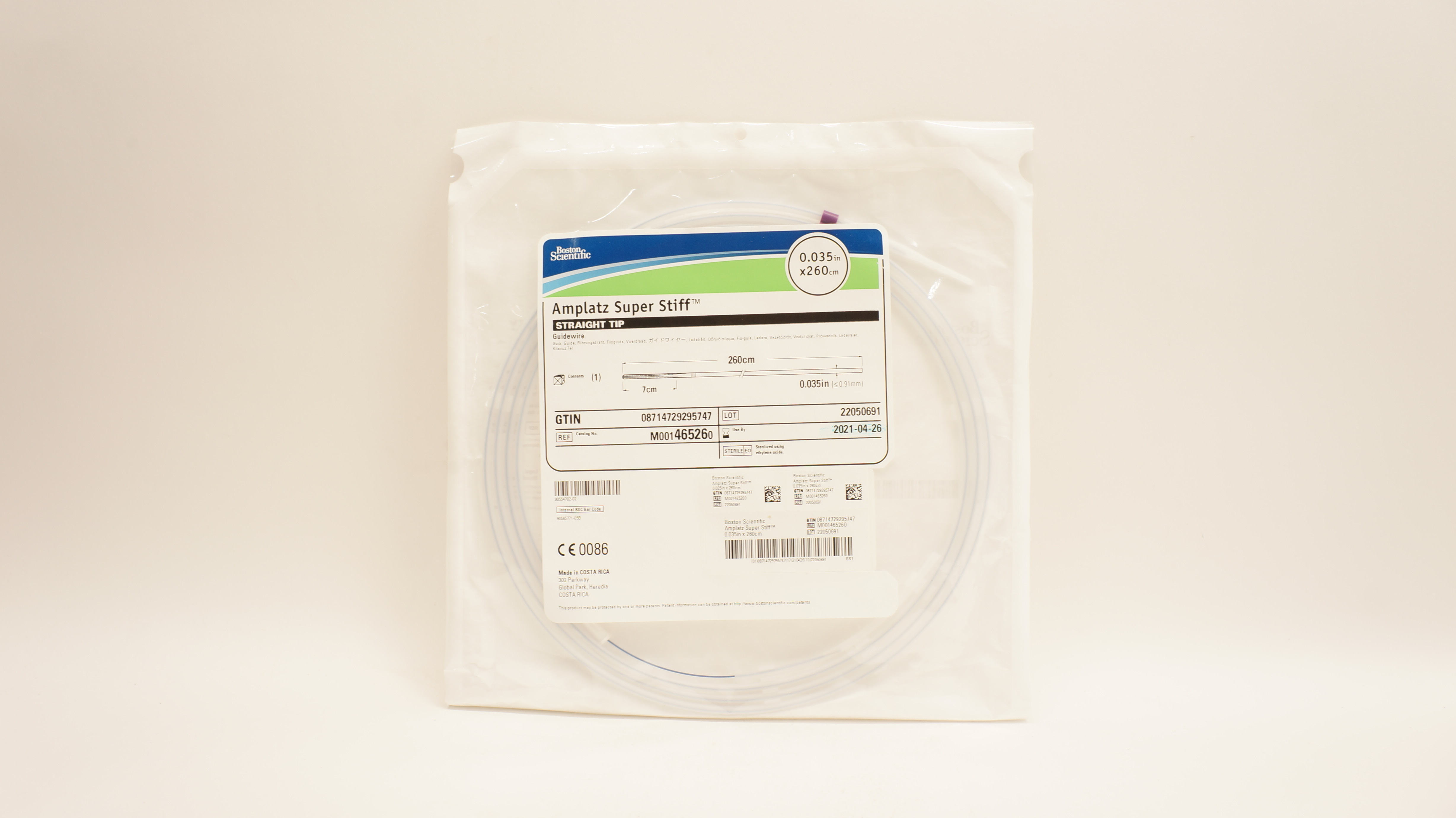 Boston Scientific M001465260 Amplatz Super Stiff Guidewire 0.035inch x 260cm (x)