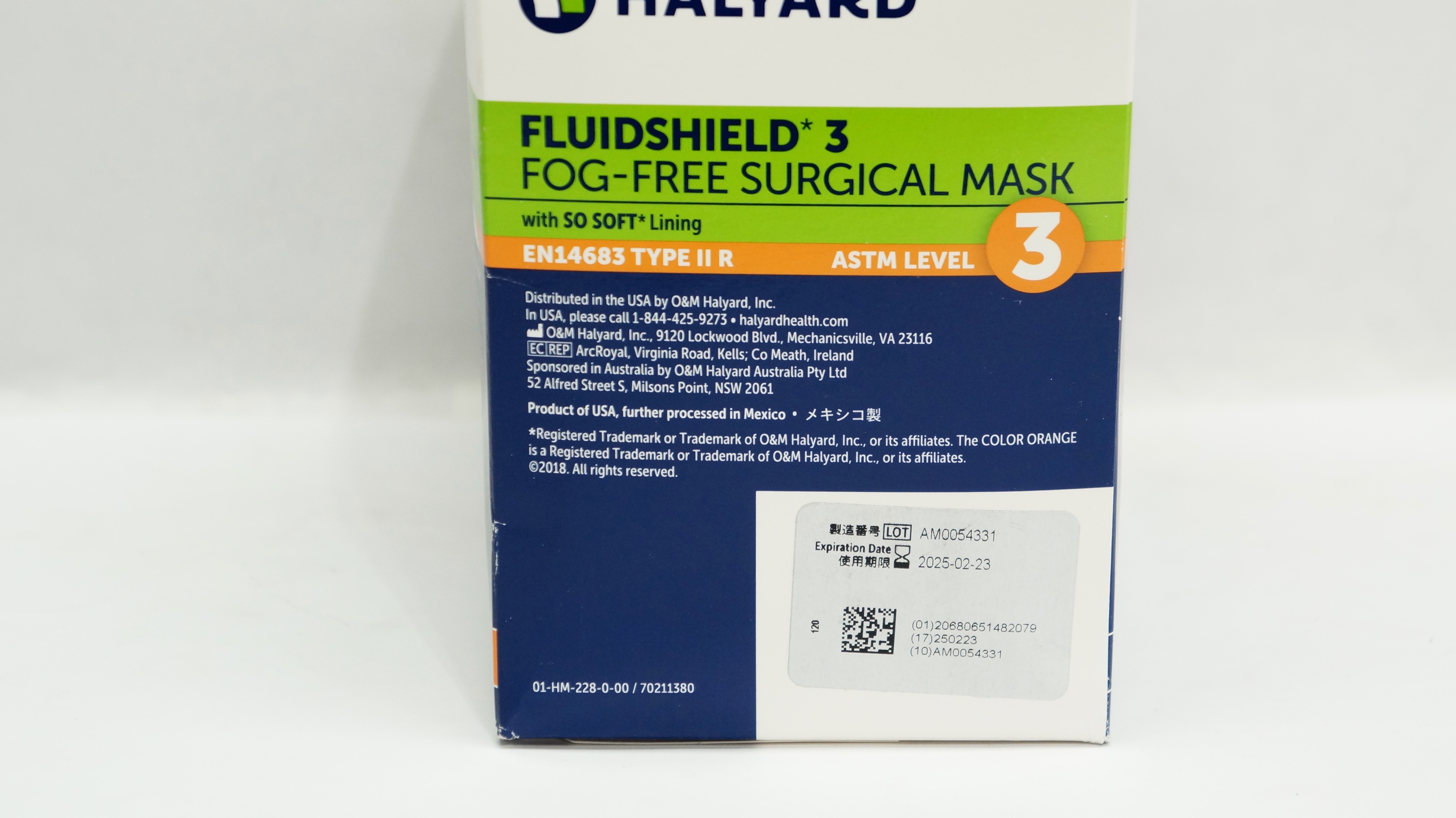 FluidShield Level 3 Masken Halyard ASTM 47107 FluidShield Level 3