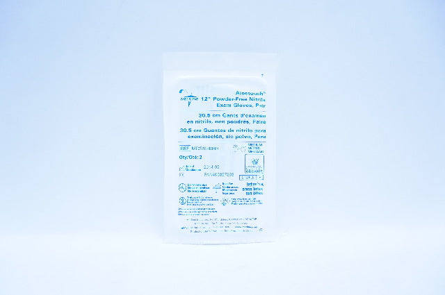 Medline MDS194086 Powder-Free Nitrile Exam Gloves, Medium 12inch - Pack of 2(x)