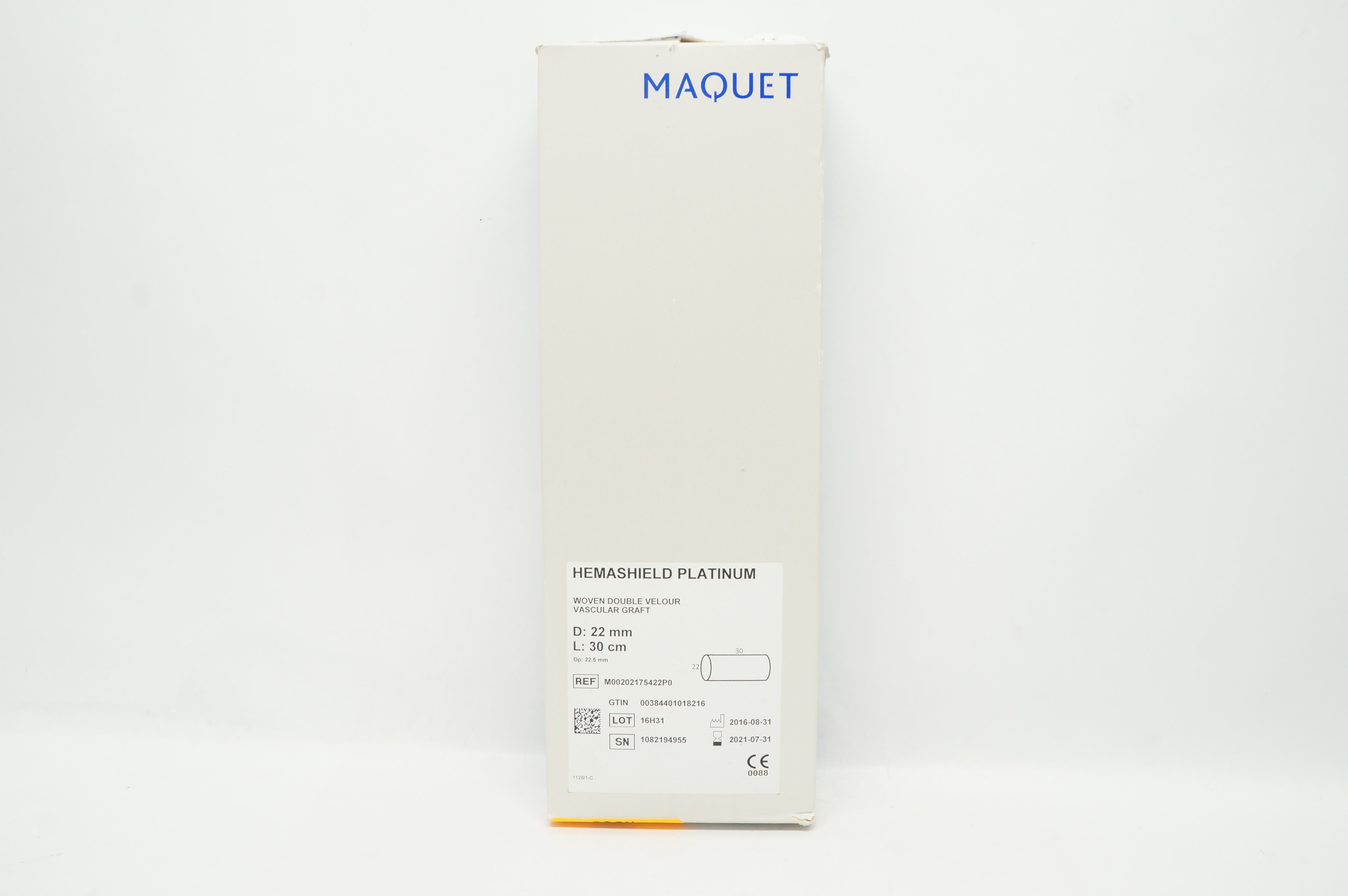 Maquet M00202175422P0 Hemashield Platinum Woven Double Velour 22mm x 20cm (x)