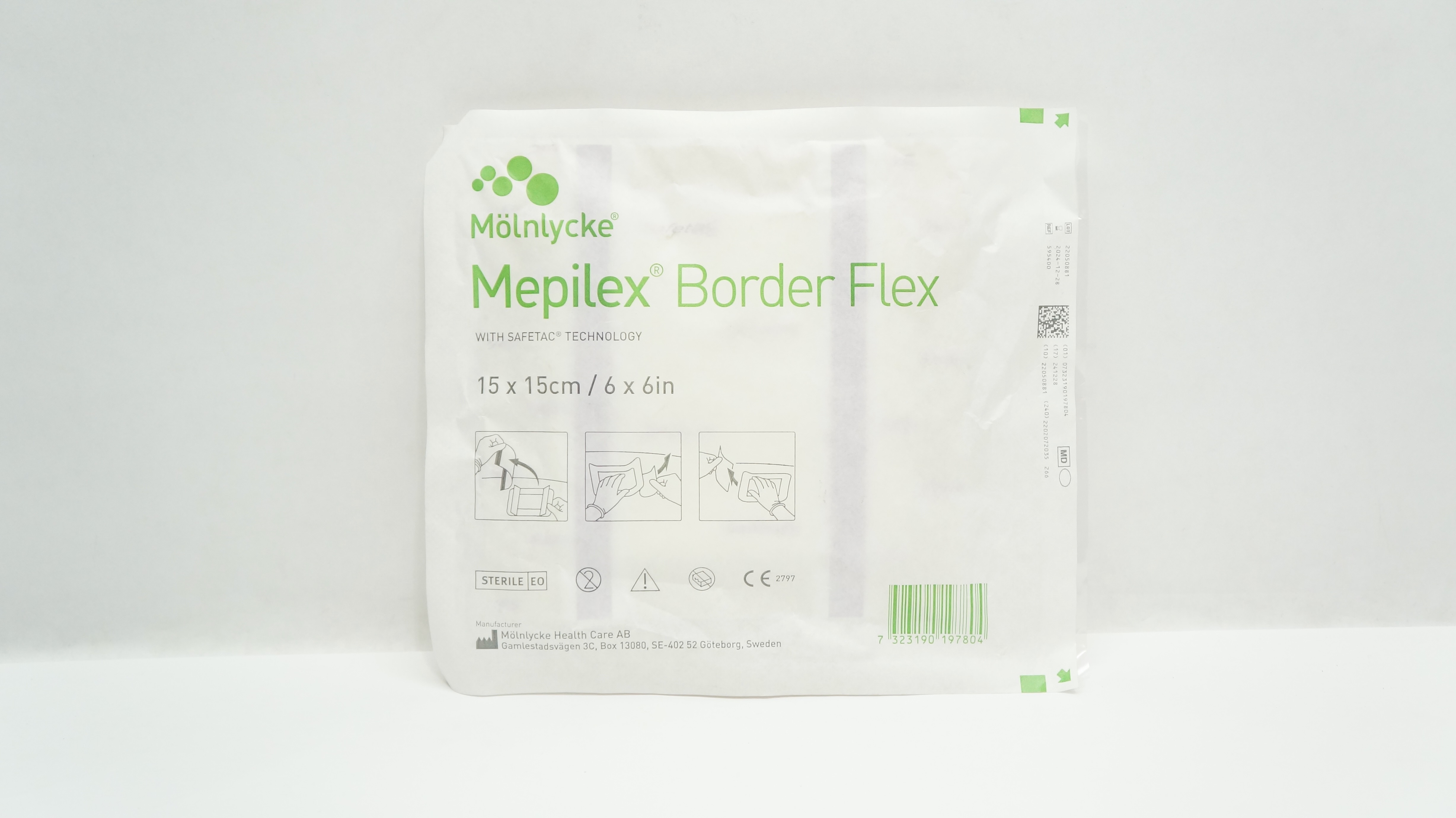 Molnlycke HealthCare 595400 Mepilex Border Flex Foam Dressing 6inch x 6inch