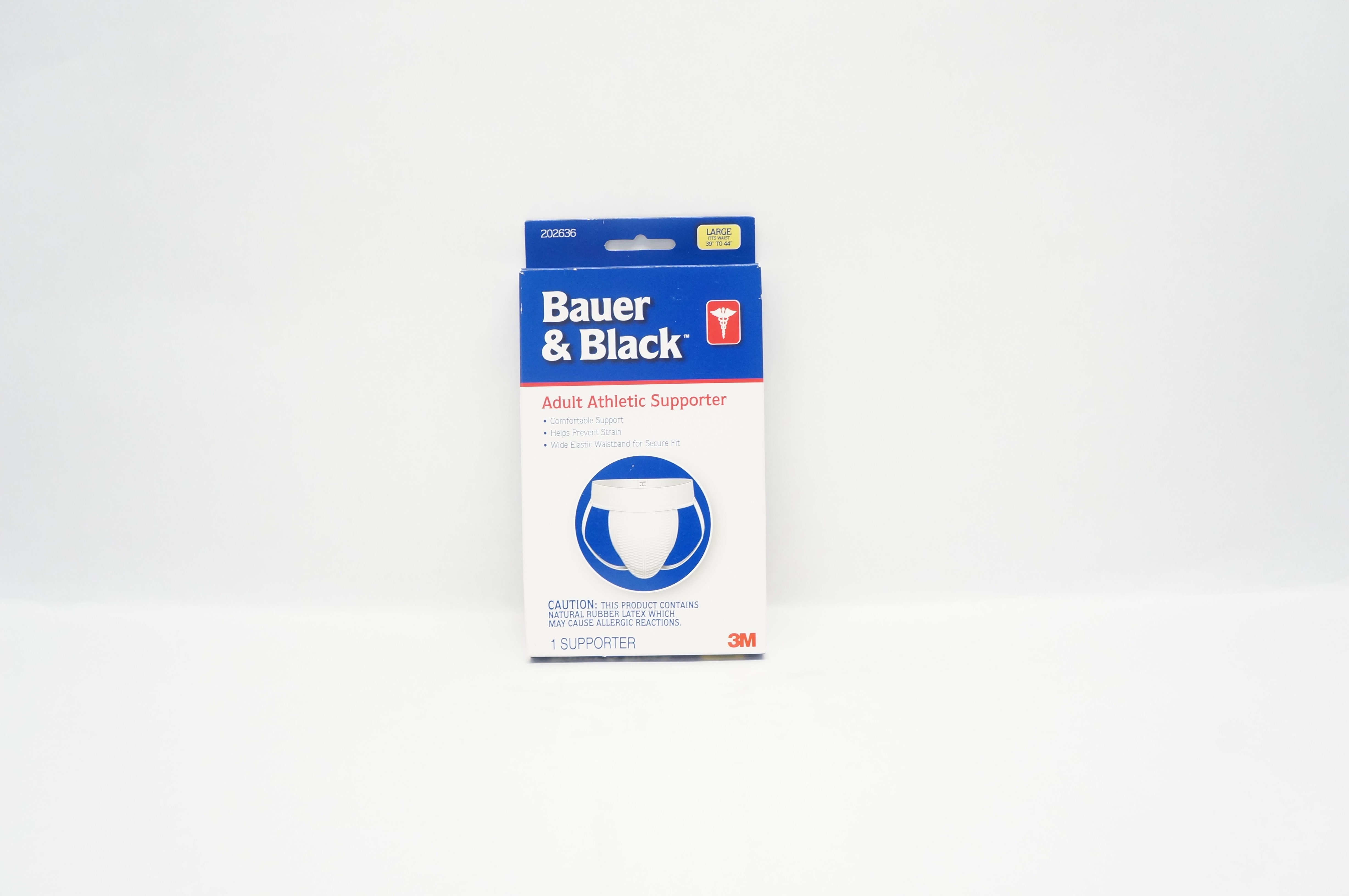 3M 202636 Bauer & Black Adult Athletic Supporter, Large 39 - 44inch