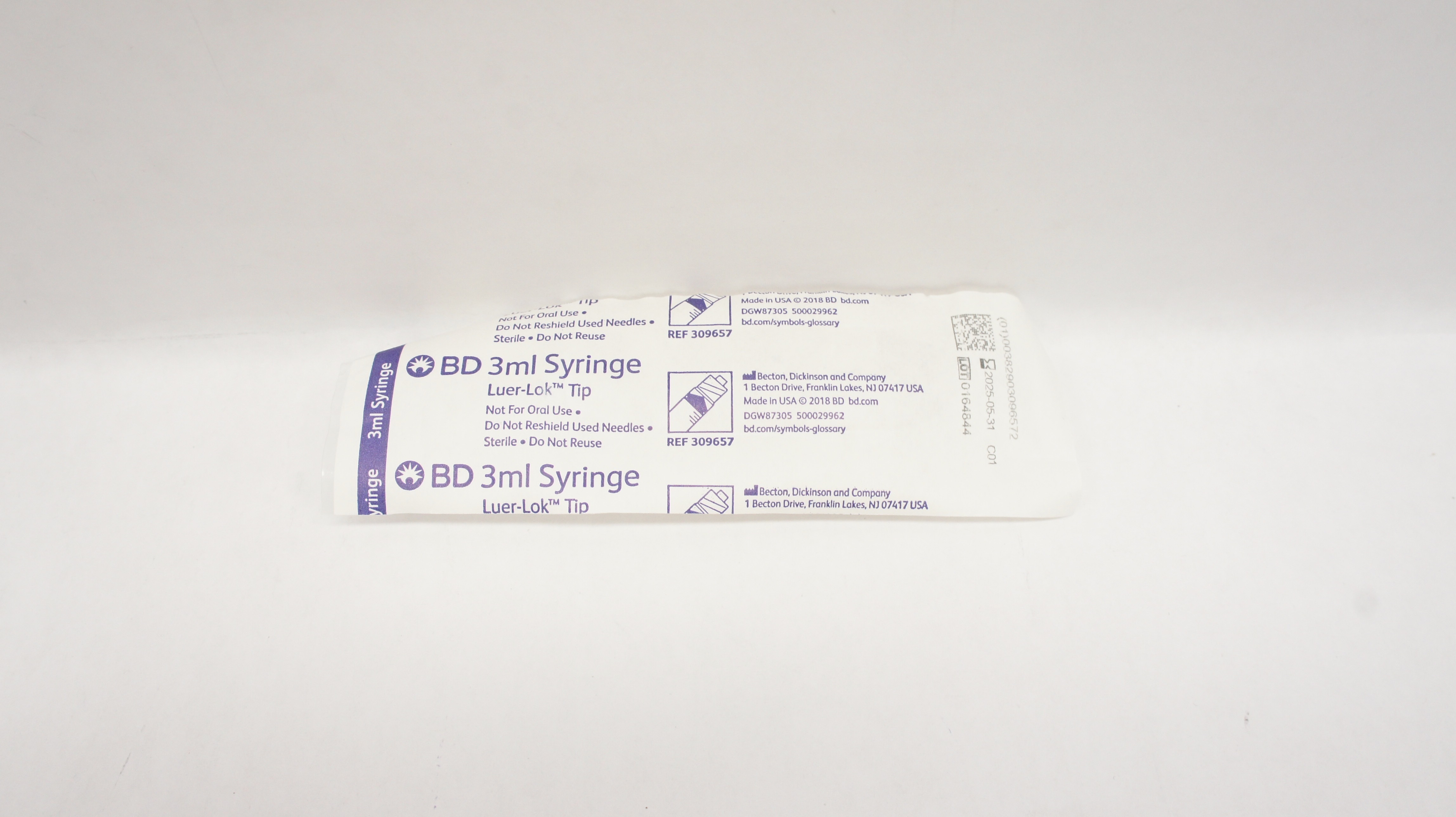 BD 309657 Luer-Lok Tip Syringe 3ml