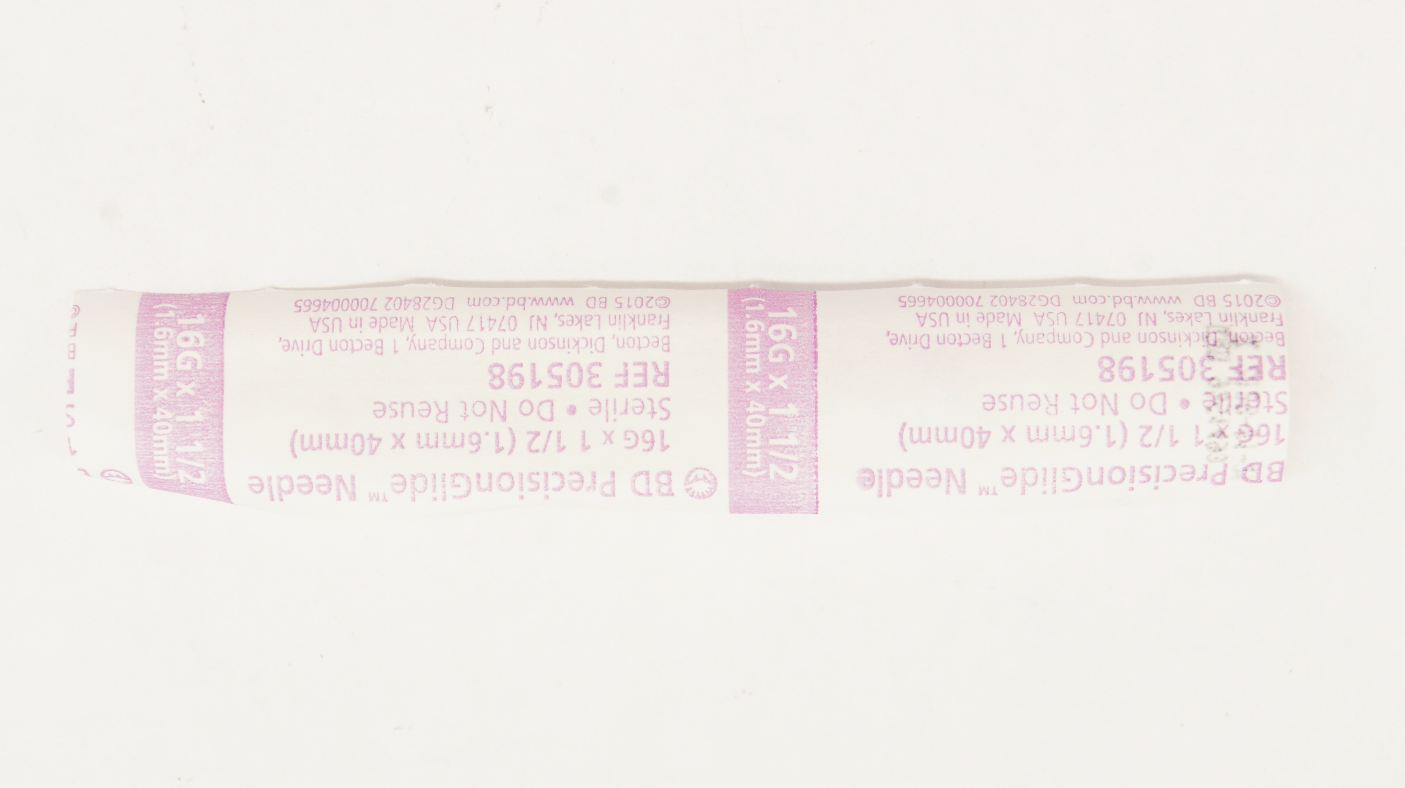 BD 305198 Precision Glide Ndle 16G x 1-1/2inch