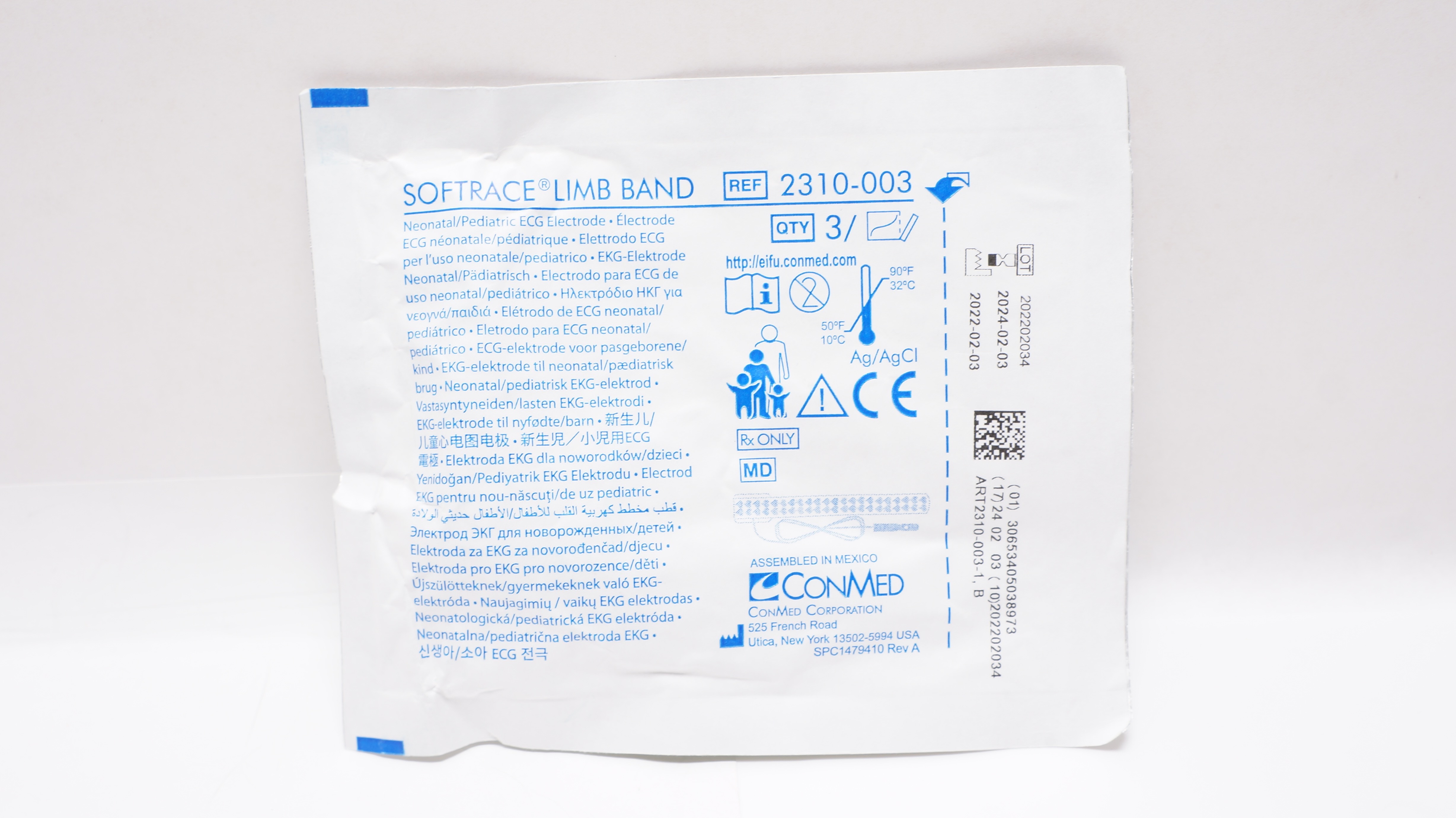 ConMed 2310-003 Softrace Limb Band Neonatal/Pediatric ECG Electrode ...